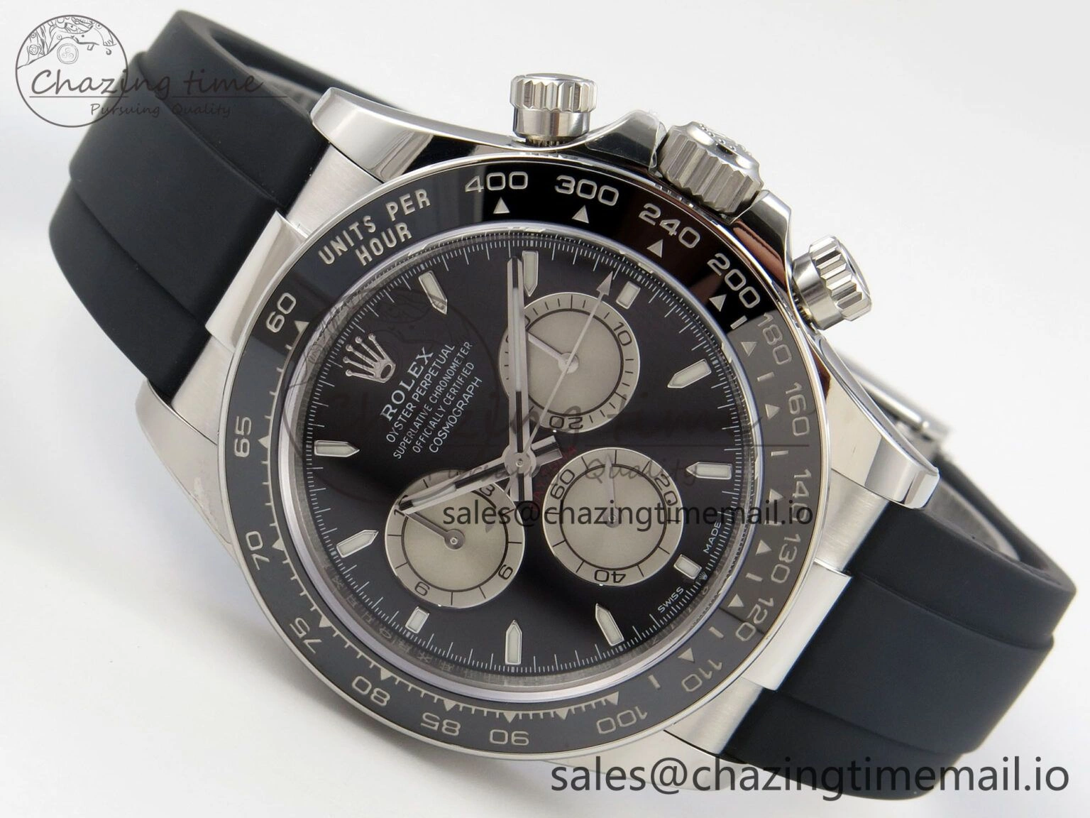 Daytona 126519 VSF 1:1 Best Edition Black Silver Lume Dial on Oysterflex Strap VS4131 V2 (Weighted) Compact 324