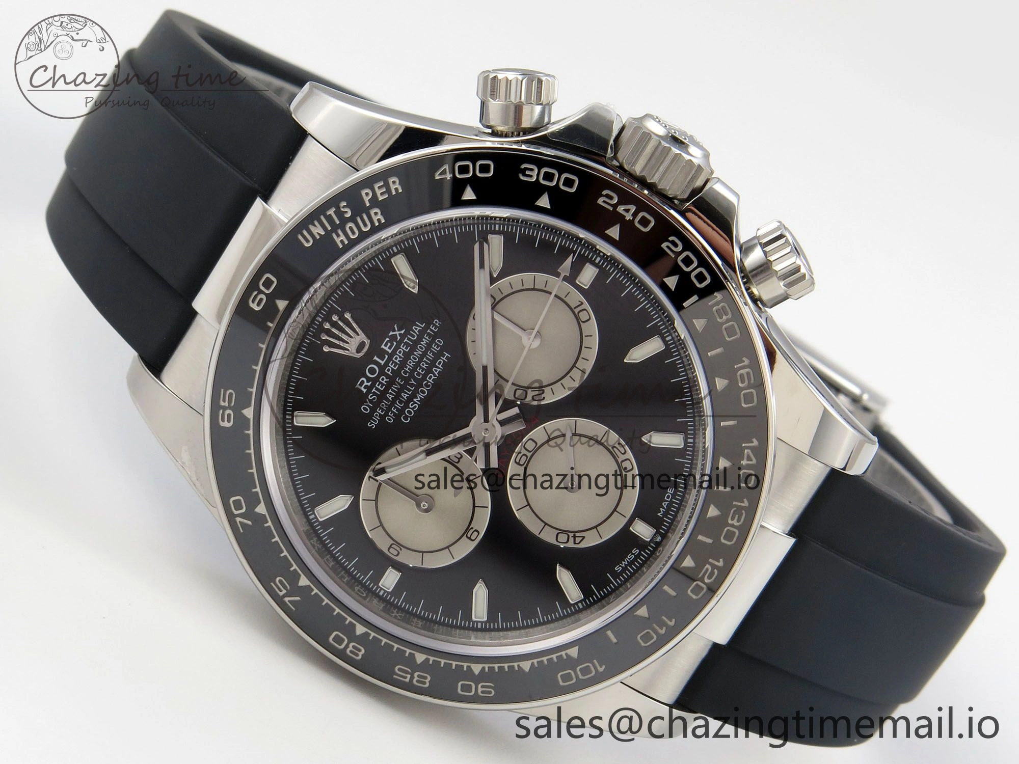 Daytona 126519 VSF 1:1 Best Edition Black Silver Lume Dial on Oysterflex Strap VS4131 V2 (Weighted) Compact 324