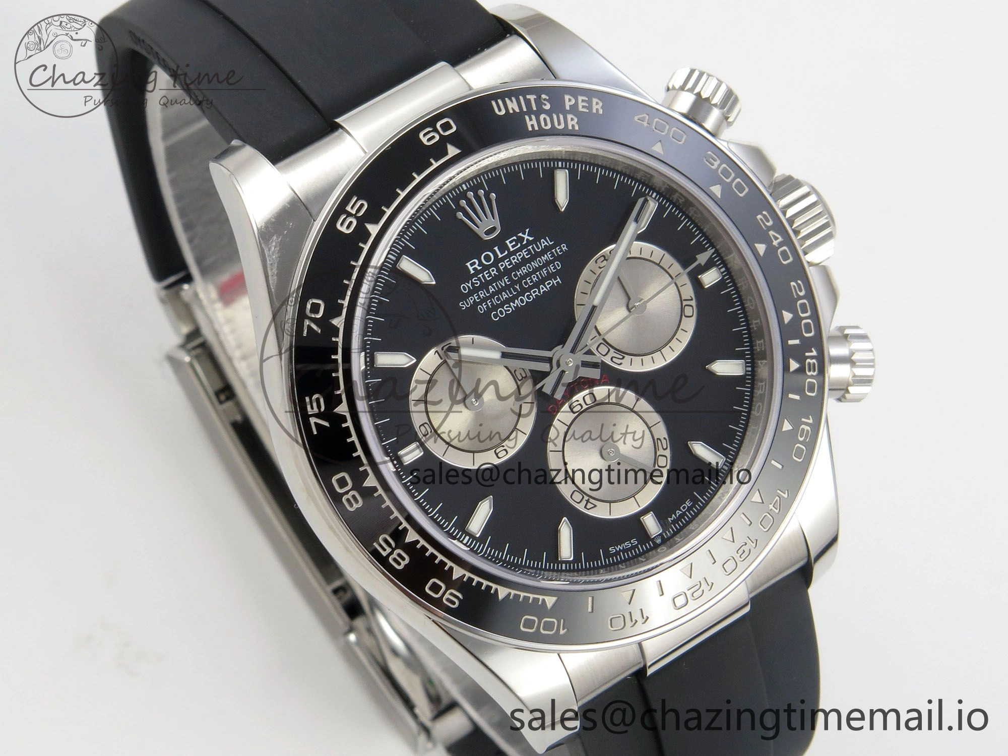 Daytona 126519 VSF 1:1 Best Edition Black Silver Lume Dial on Oysterflex Strap VS4131 V2 (Weighted) Compact 324