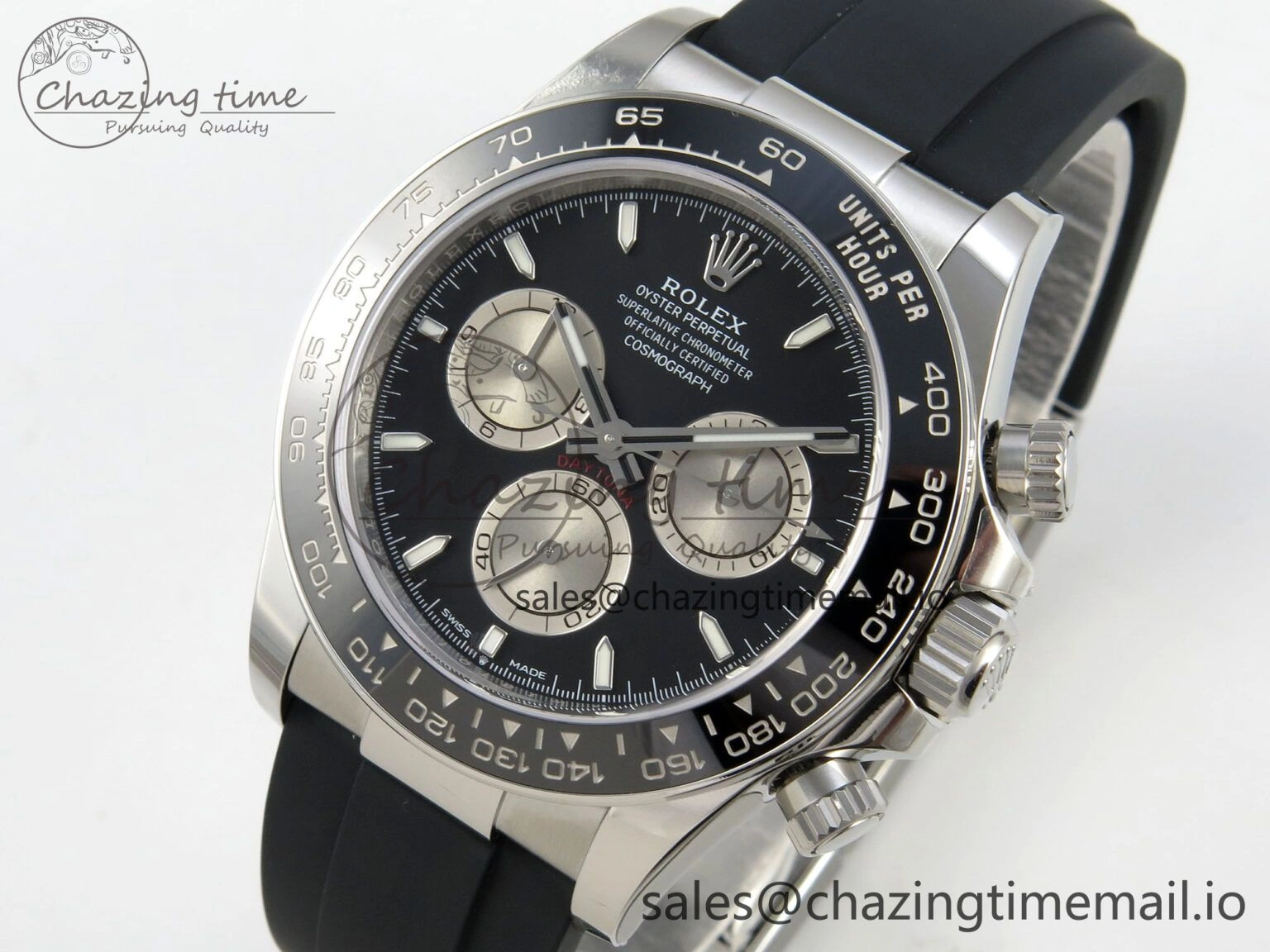Daytona 126519 VSF 1:1 Best Edition Black Silver Lume Dial on Oysterflex Strap VS4131 V2 (Weighted) Compact 324