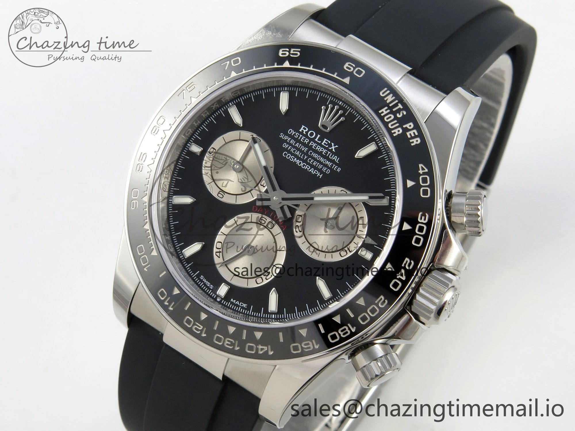 Daytona 126519 VSF 1:1 Best Edition Black Silver Lume Dial on Oysterflex Strap VS4131 V2 (Weighted) Compact 324