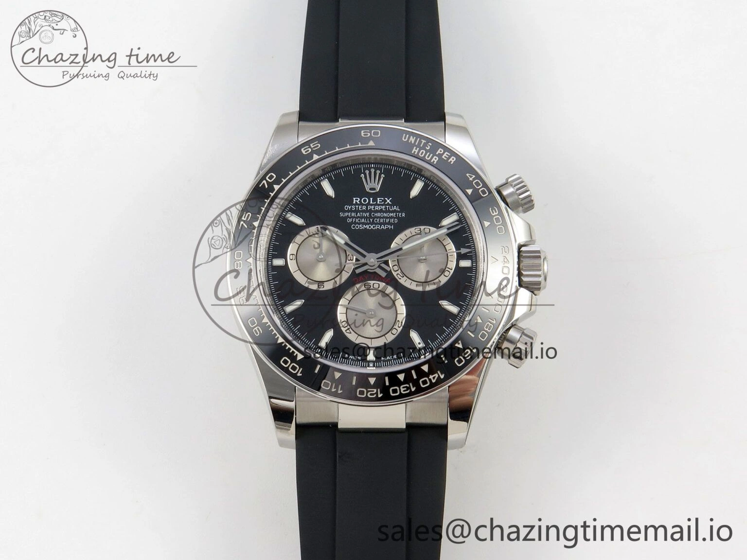 Daytona 126519 VSF 1:1 Best Edition Black Silver Lume Dial on Oysterflex Strap VS4131 V2 (Weighted) Compact 324