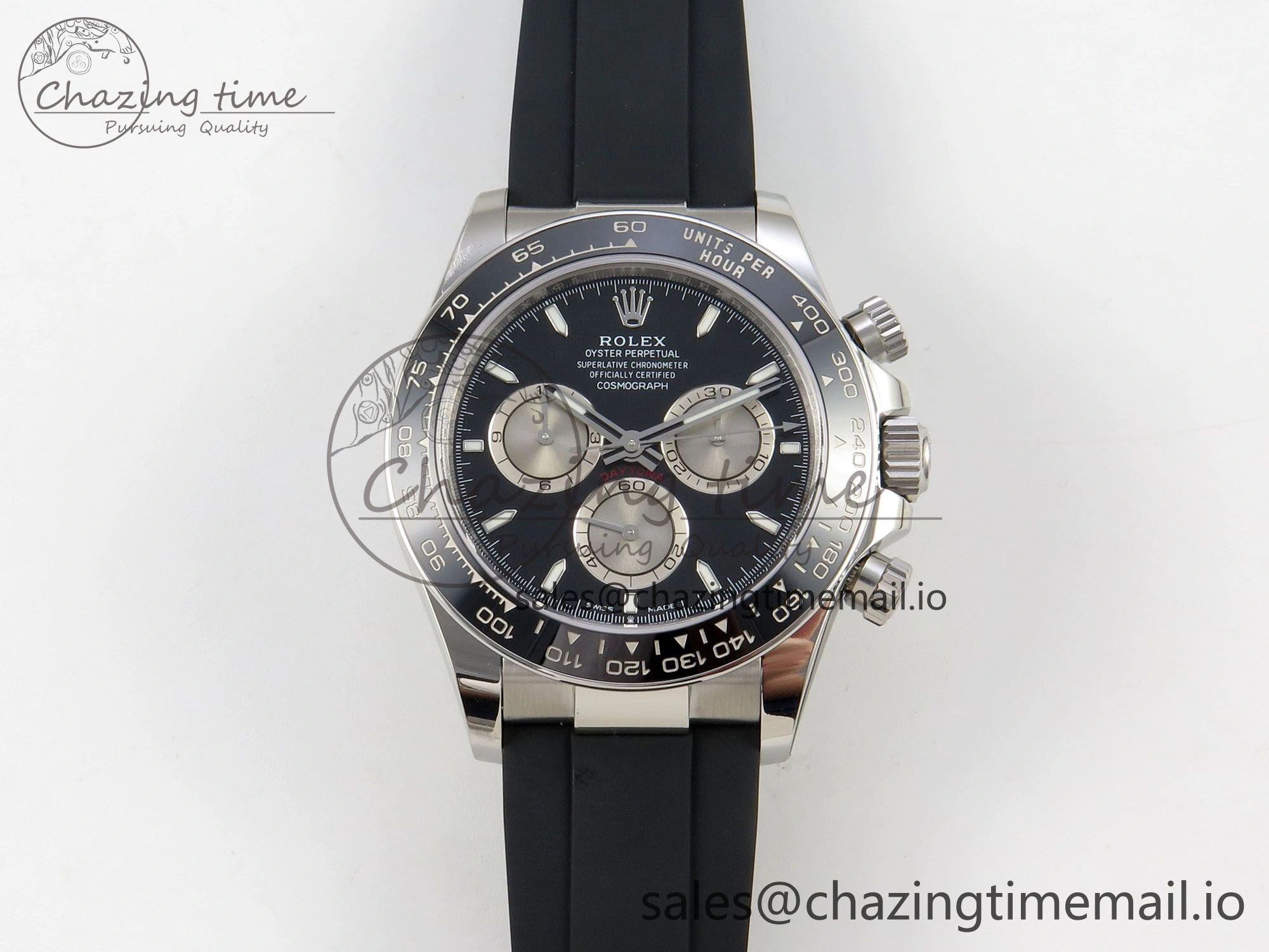 Daytona 126519 VSF 1:1 Best Edition Black Silver Lume Dial on Oysterflex Strap VS4131 V2 (Weighted) Compact 324