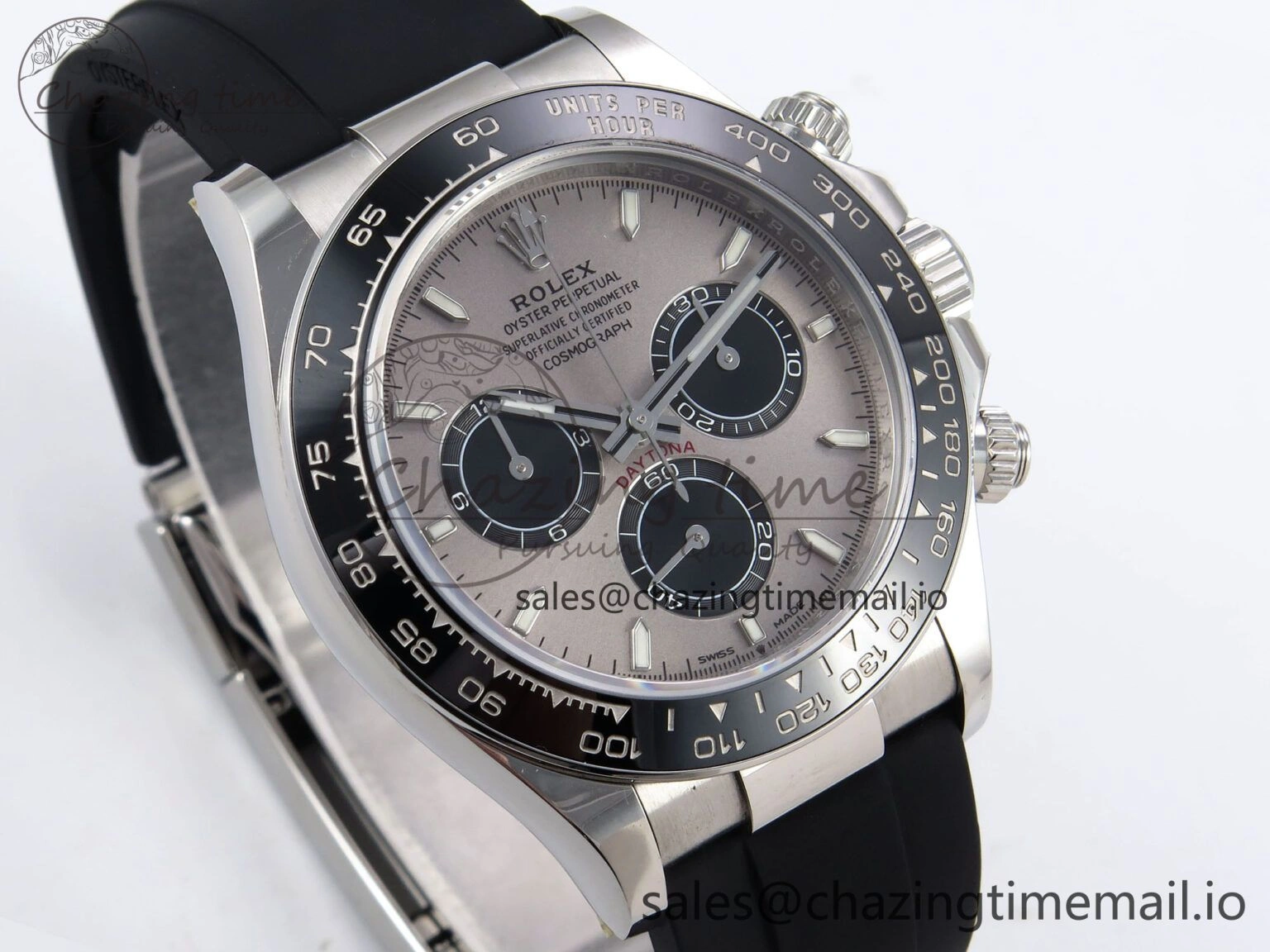 GoAnywhere Daytona 126519LN APF 1:1 Best Edition 904L Steel Grey Dial on Black Rubber Strap DD 1115
