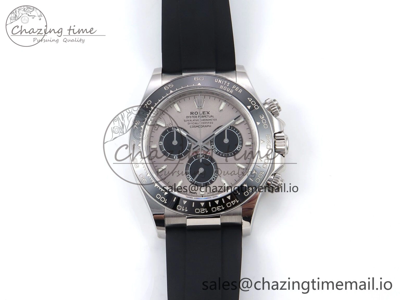 GoAnywhere Daytona 126519LN APF 1:1 Best Edition 904L Steel Grey Dial on Black Rubber Strap DD 1115