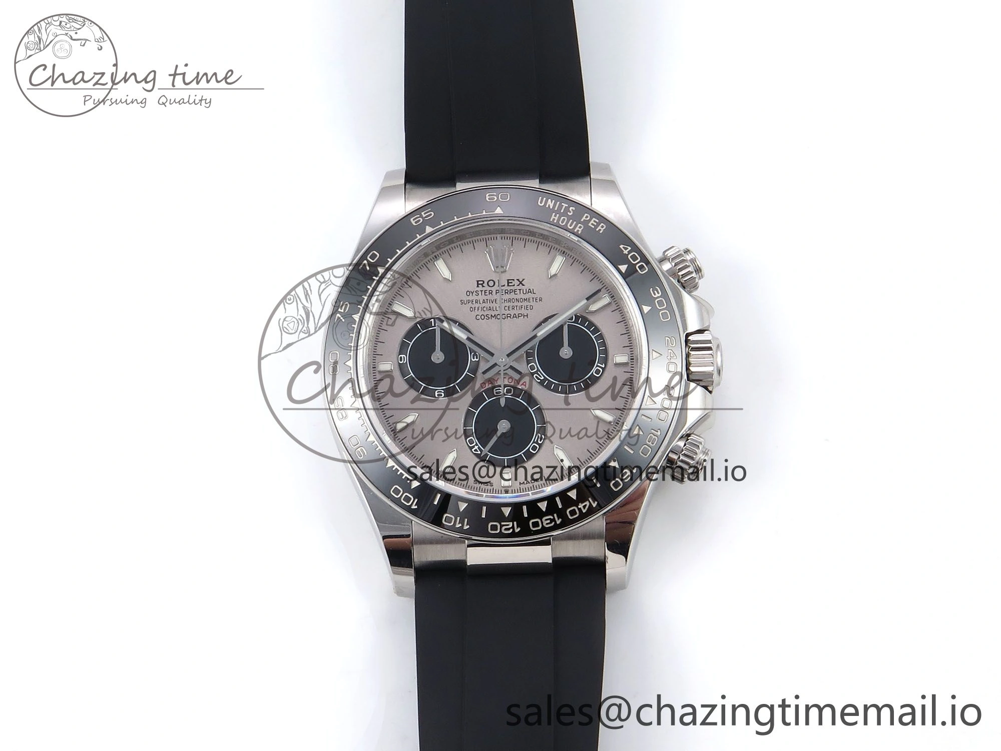 GoAnywhere Daytona 126519LN APF 1:1 Best Edition 904L Steel Grey Dial on Black Rubber Strap DD 1115