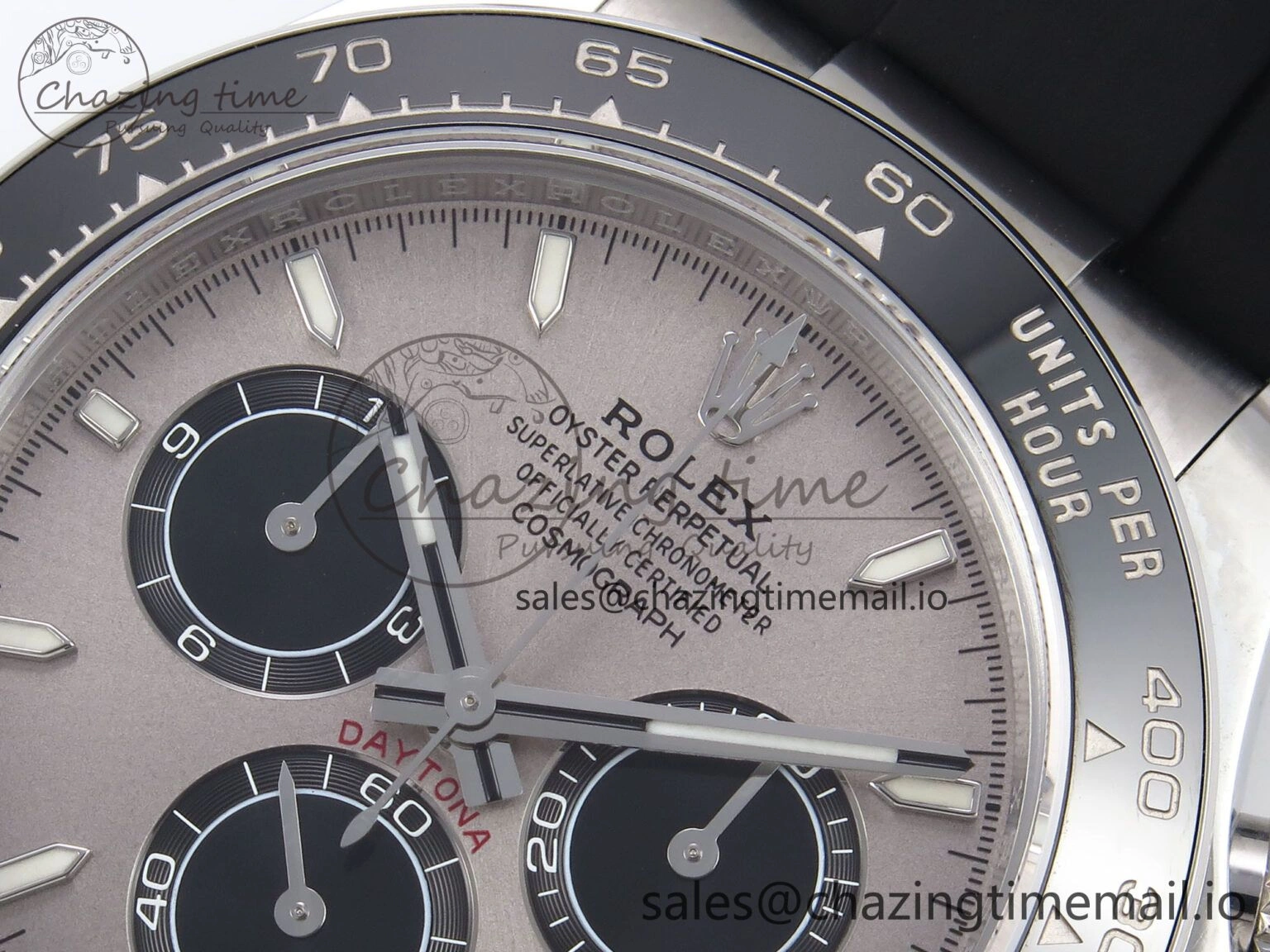 GoAnywhere Daytona 126519LN APF 1:1 Best Edition 904L Steel Grey Dial on Black Rubber Strap DD 1115