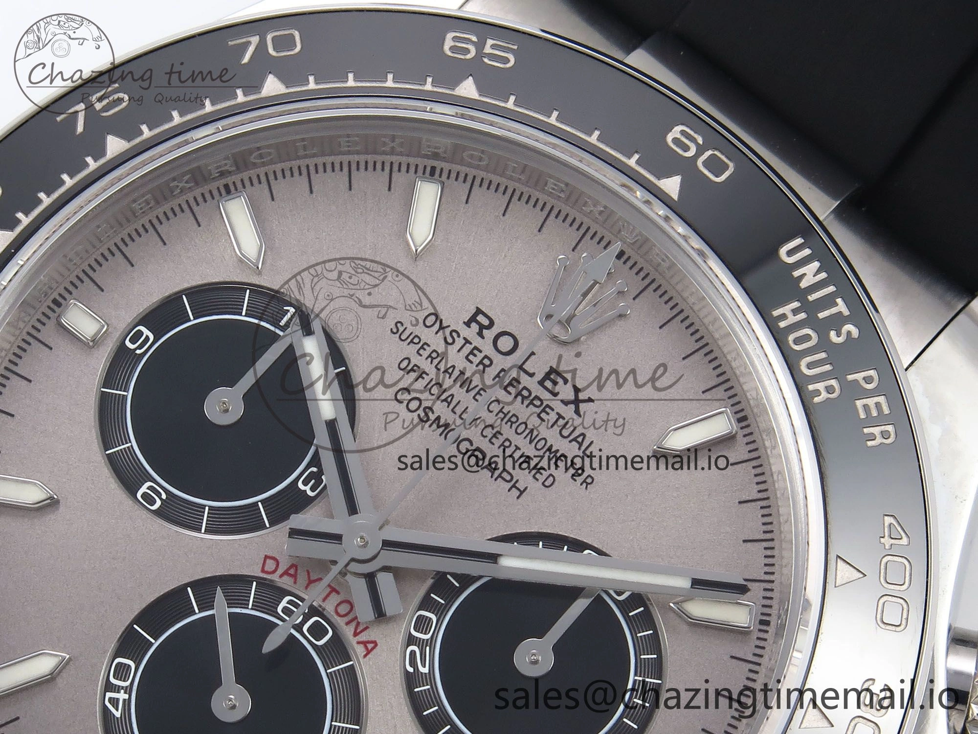 GoAnywhere Daytona 126519LN APF 1:1 Best Edition 904L Steel Grey Dial on Black Rubber Strap DD 1115