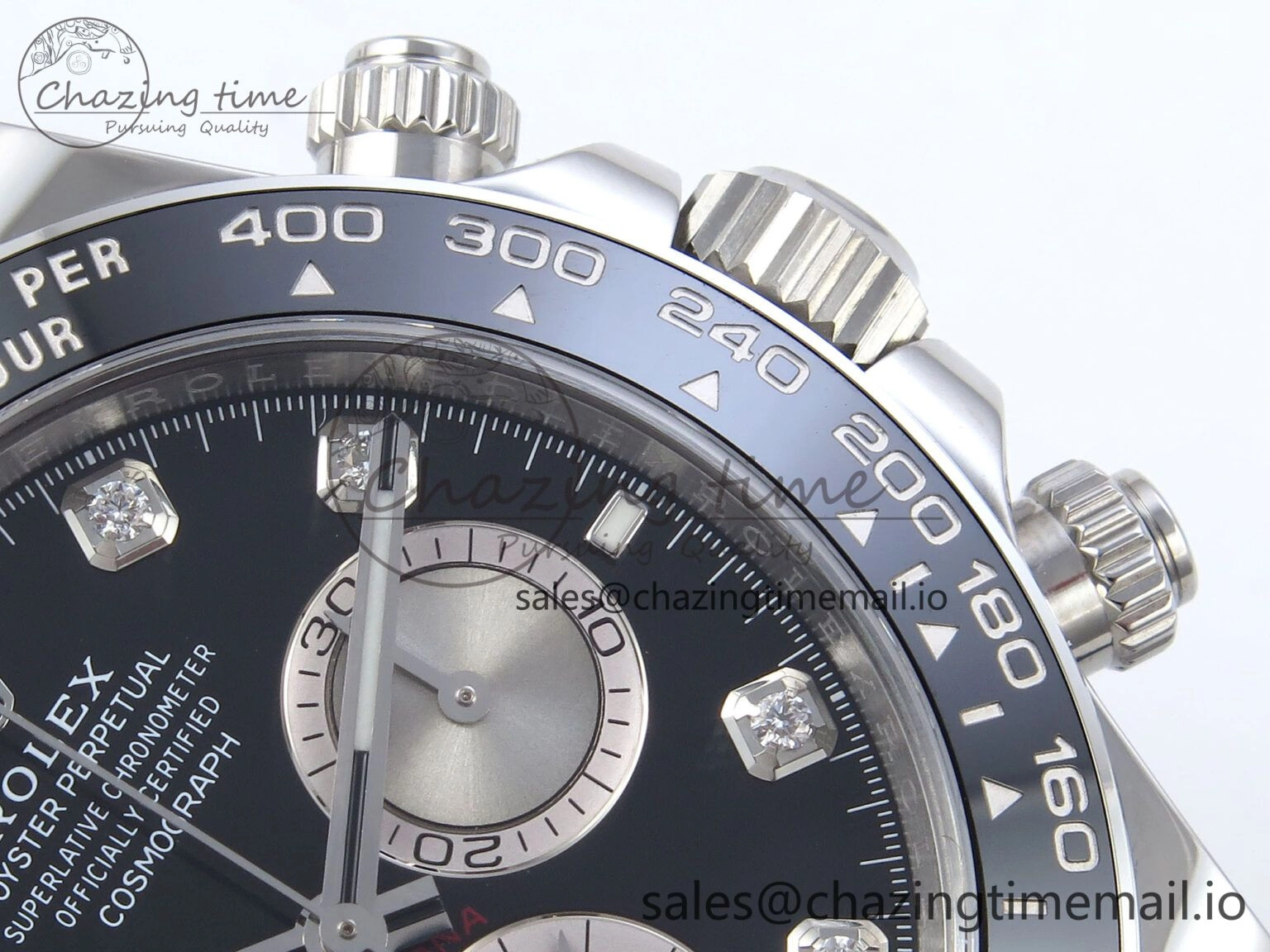 Daytona 126519LN SS Clean 1:1 Best Edition Black Diamonds Dial on Oysterflex Rubber Strap DD NewStyle 225