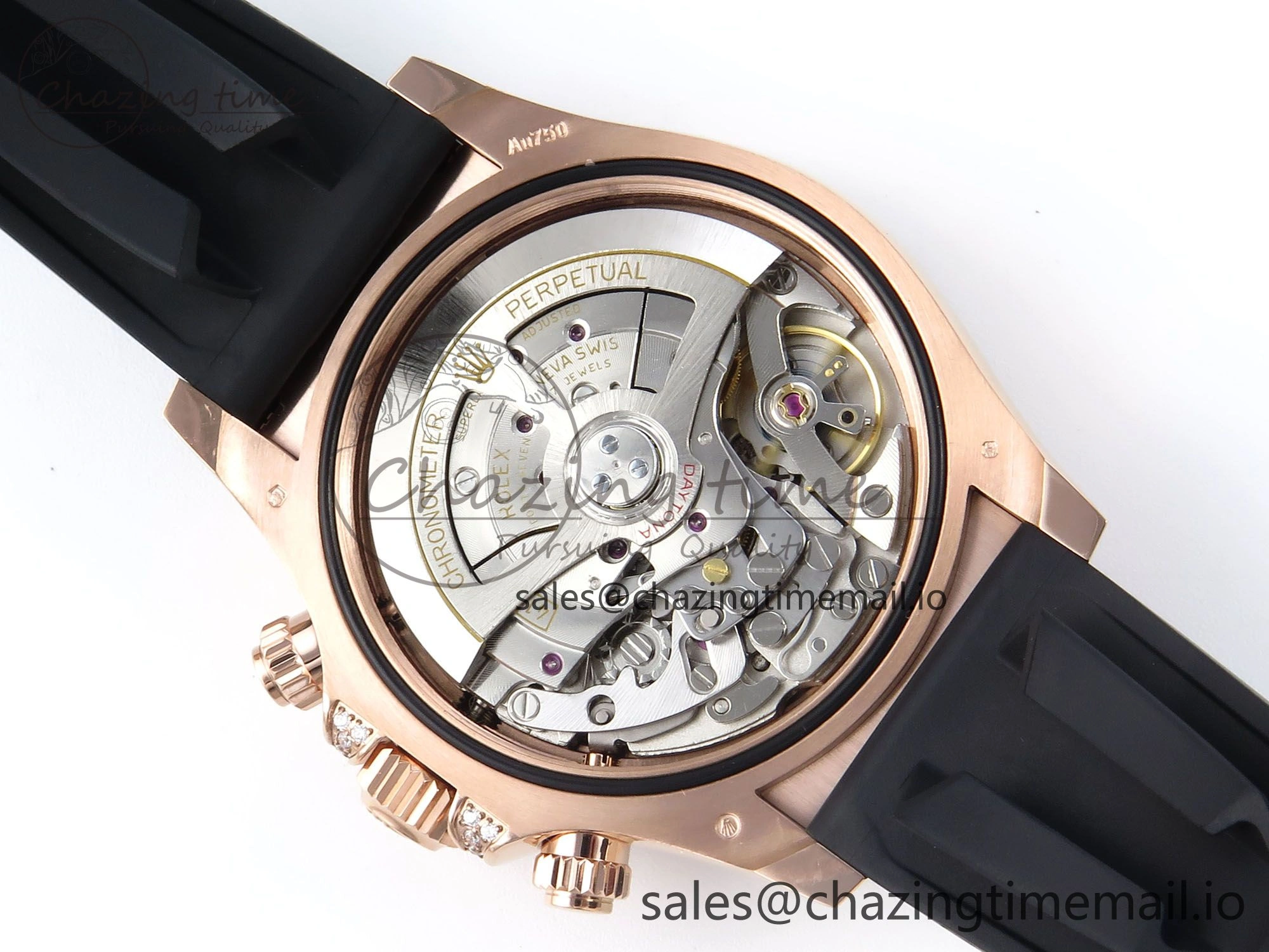 Daytona 126535TBR EWEF 1:1 Best Edition 904L Steel RG Crystal Dial Diamonds Bezel on Black Rubber Strap SH Functional 465