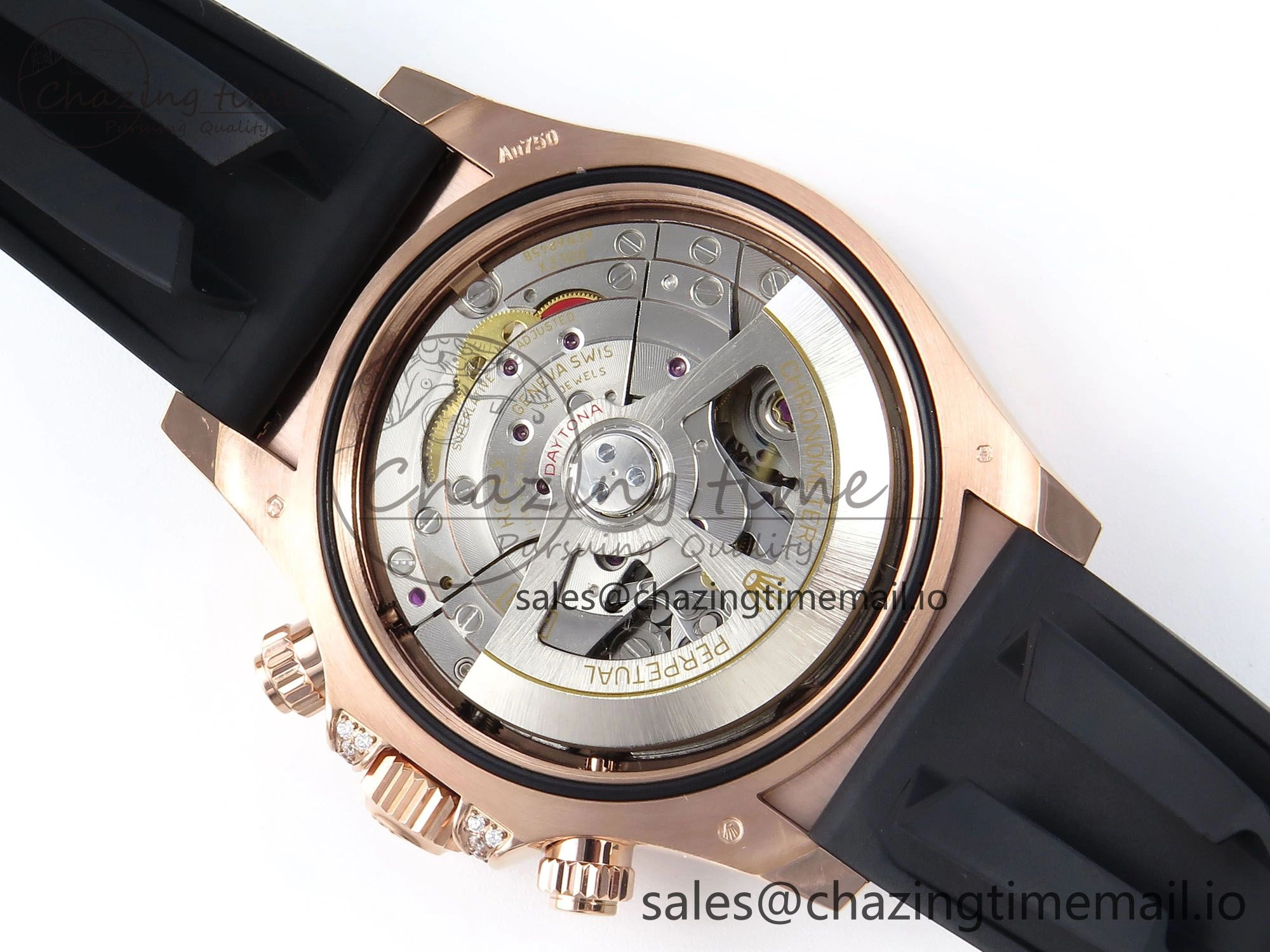 Daytona 126535TBR EWEF 1:1 Best Edition 904L Steel RG Crystal Dial Diamonds Bezel on Black Rubber Strap SH Functional 465