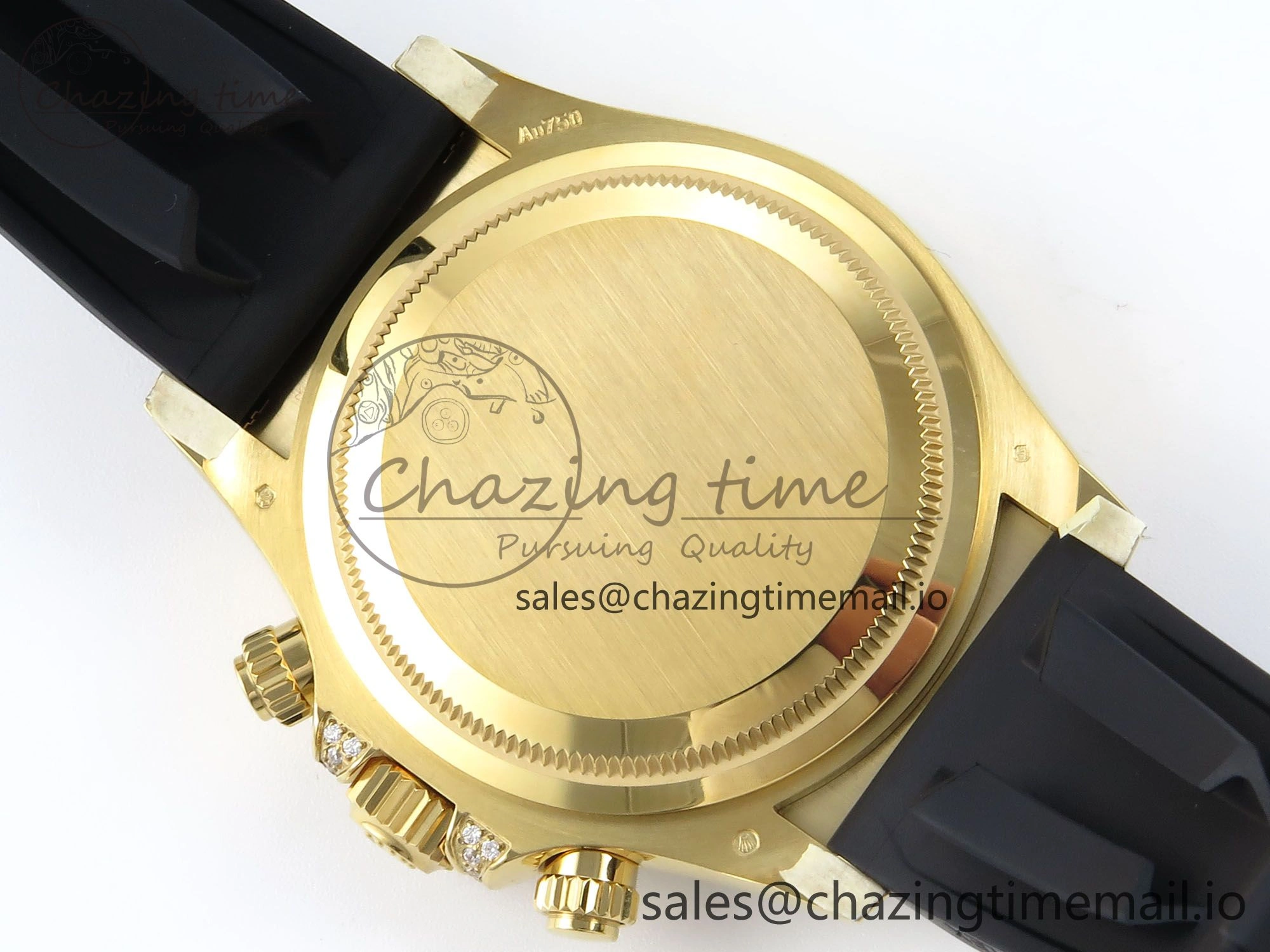 Stylish Daytona 126538TBR EWEF 1:1 Best Edition 904L Steel YG Crystal Dial Diamonds Bezel on Black Rubber Strap SH 463