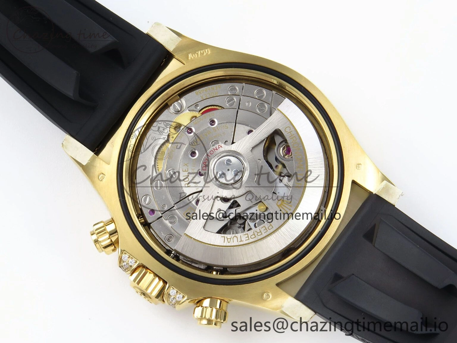 Stylish Daytona 126538TBR EWEF 1:1 Best Edition 904L Steel YG Crystal Dial Diamonds Bezel on Black Rubber Strap SH 463