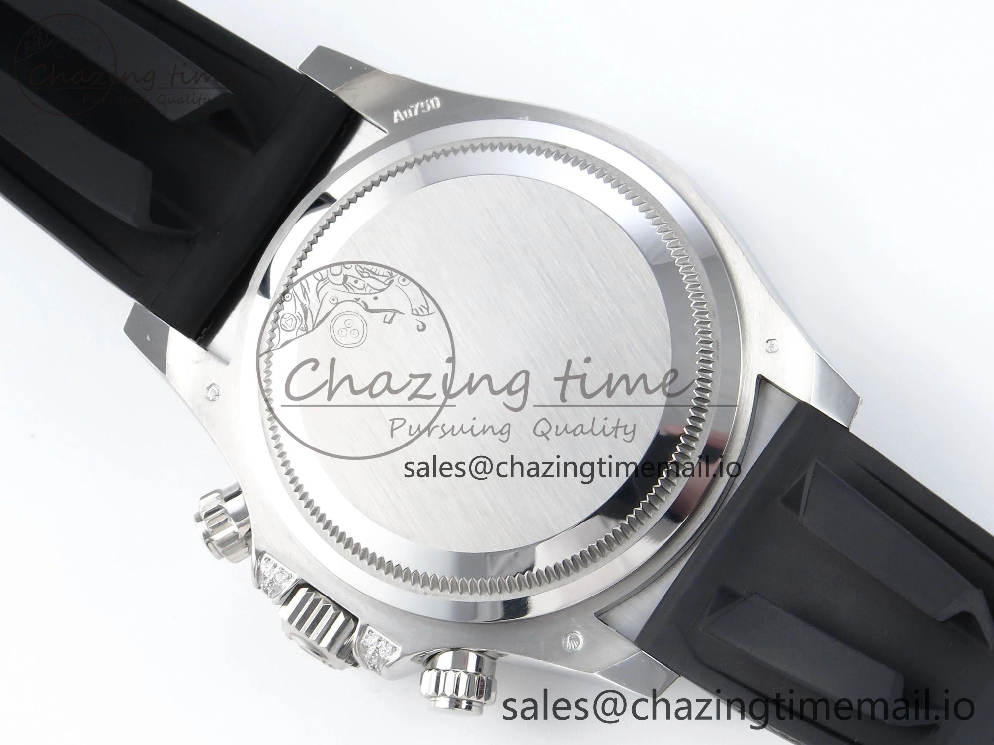 Attractive Daytona 126539TBR EWEF 1:1 Best Edition 904L Steel Gray Crystal Dial Diamonds Bezel on Black Rubber Strap SH 466