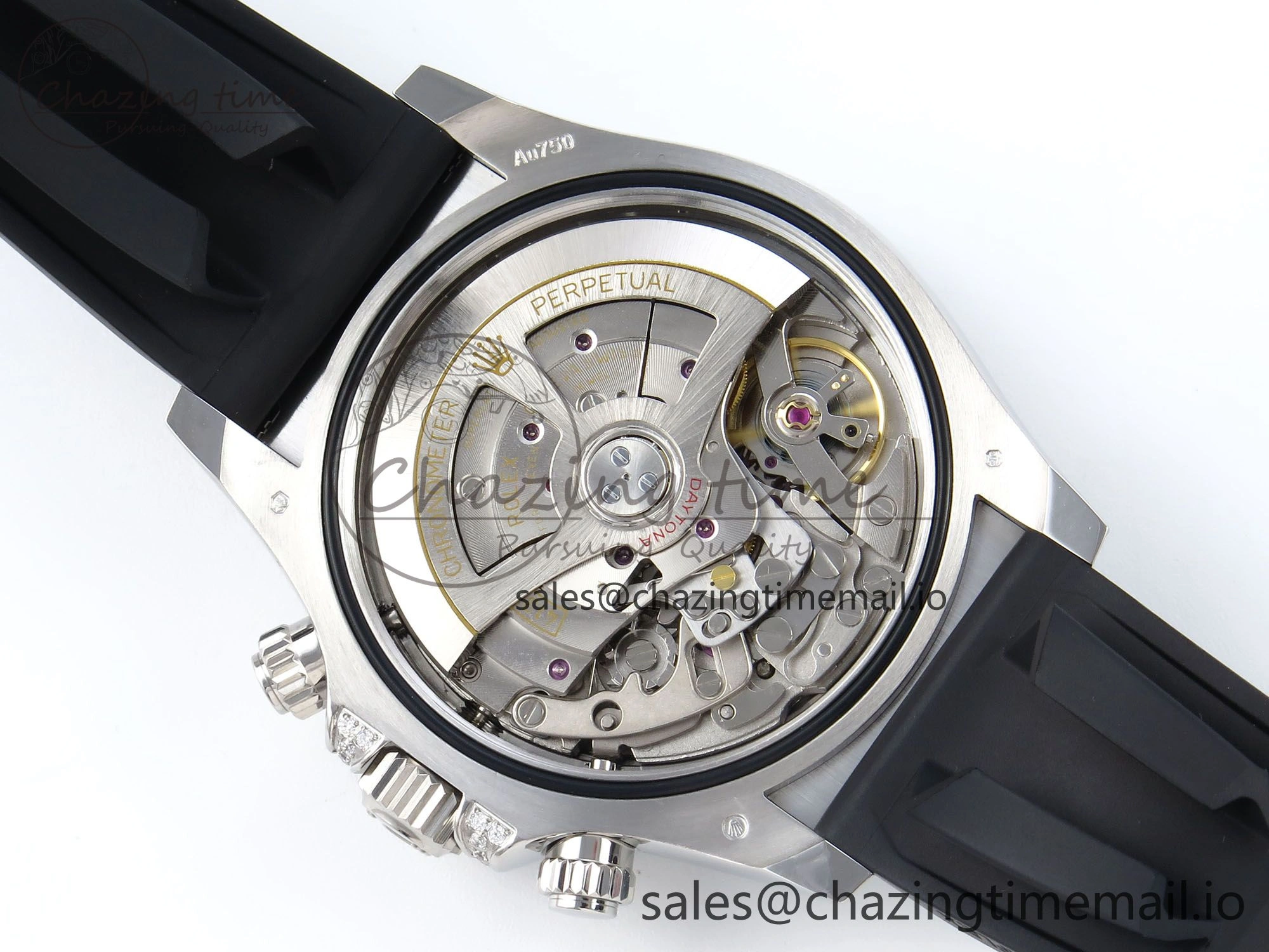 Attractive Daytona 126539TBR EWEF 1:1 Best Edition 904L Steel Gray Crystal Dial Diamonds Bezel on Black Rubber Strap SH 466