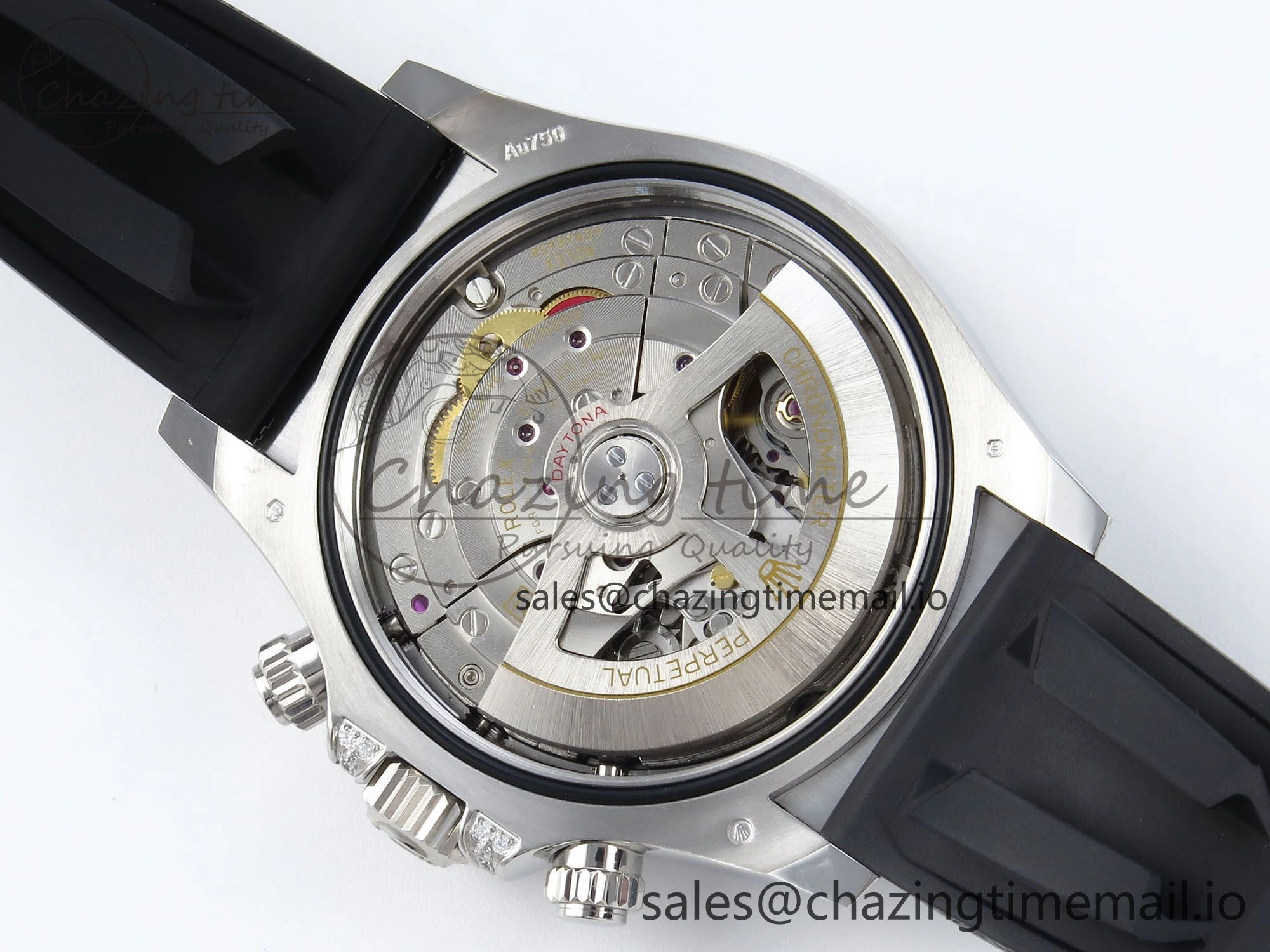 Attractive Daytona 126539TBR EWEF 1:1 Best Edition 904L Steel Gray Crystal Dial Diamonds Bezel on Black Rubber Strap SH 466