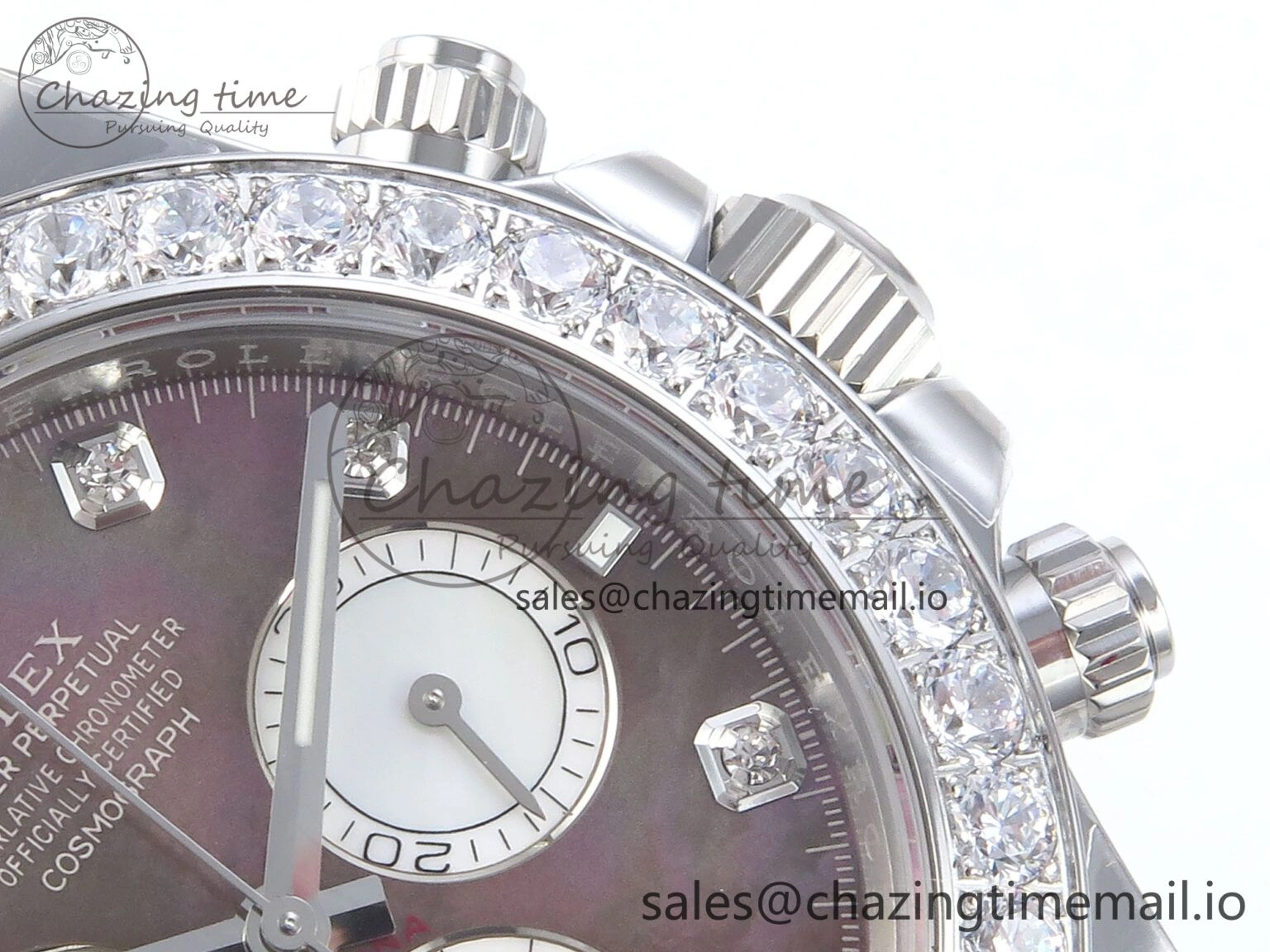 Durable Daytona 126579RBR EWEF 1:1 Best Edition 904L Steel Gray MOP Dial Diamonds Bezel on SS Bracelet SH 462