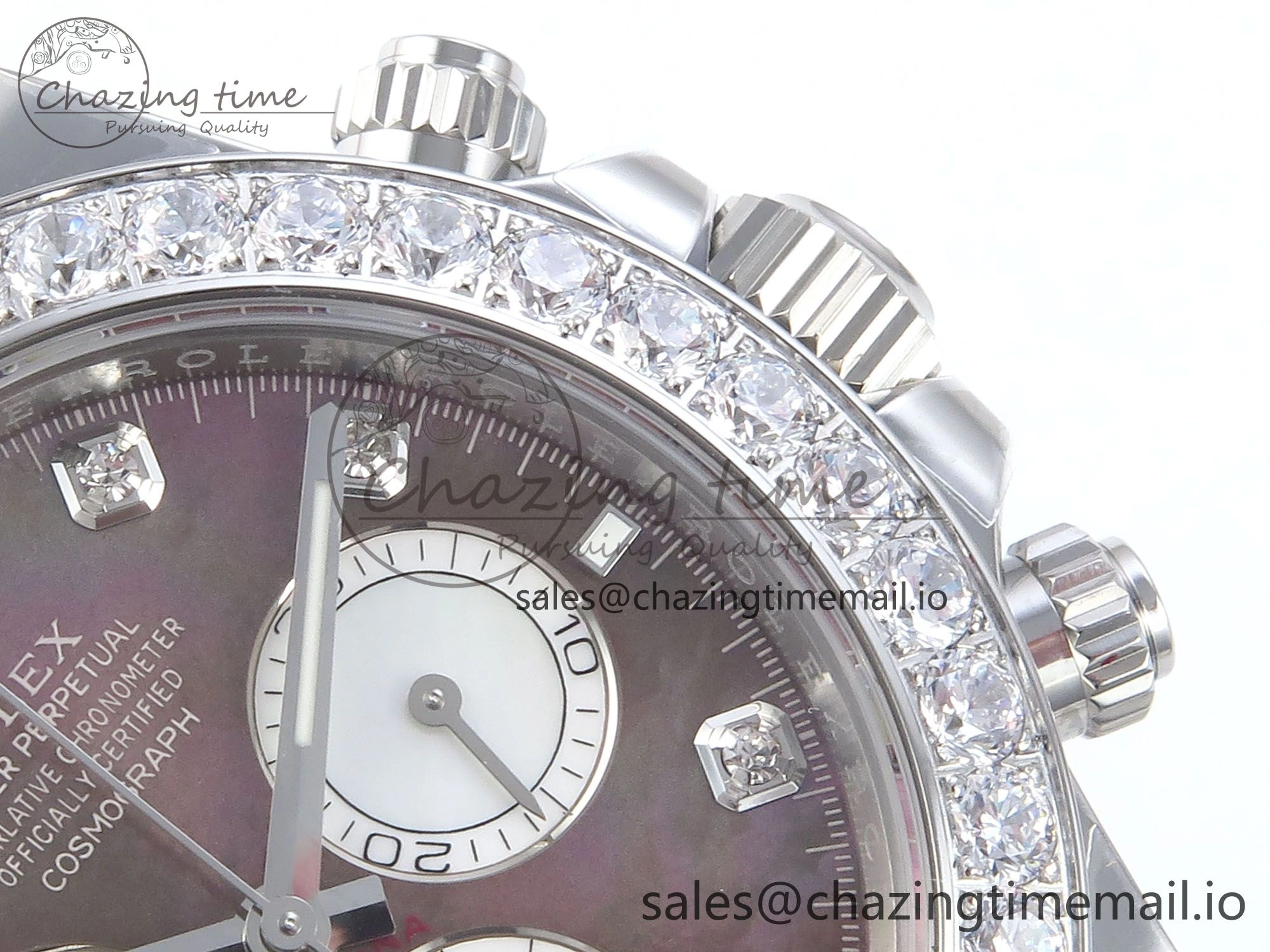 Durable Daytona 126579RBR EWEF 1:1 Best Edition 904L Steel Gray MOP Dial Diamonds Bezel on SS Bracelet SH 462