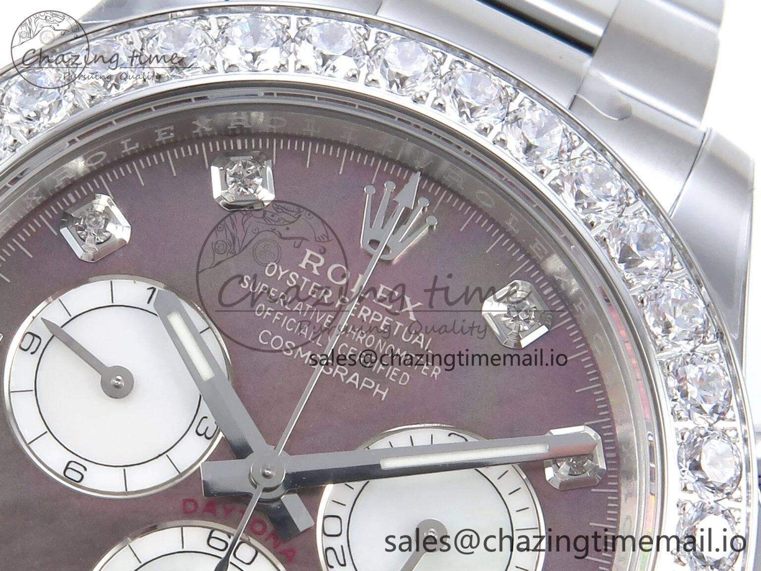 Durable Daytona 126579RBR EWEF 1:1 Best Edition 904L Steel Gray MOP Dial Diamonds Bezel on SS Bracelet SH 462