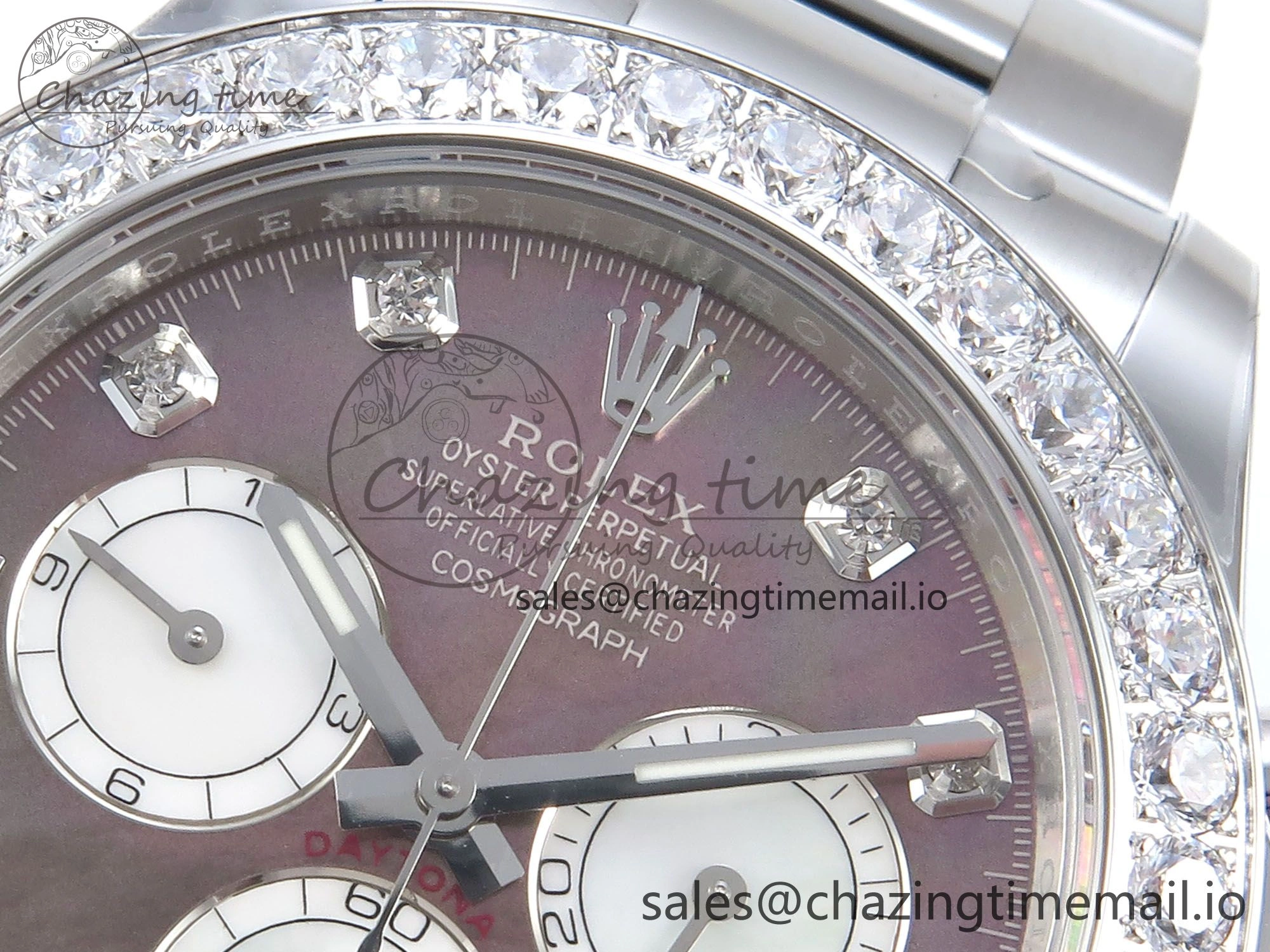 Durable Daytona 126579RBR EWEF 1:1 Best Edition 904L Steel Gray MOP Dial Diamonds Bezel on SS Bracelet SH 462