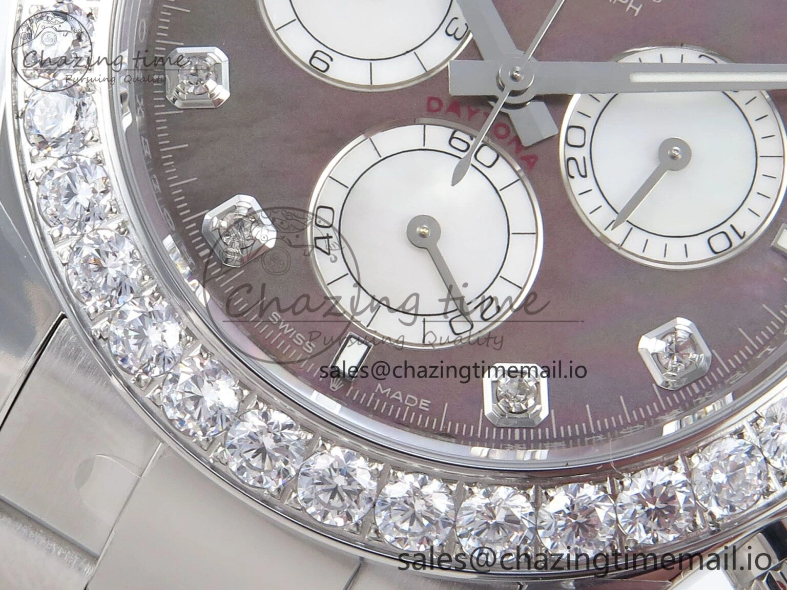 Durable Daytona 126579RBR EWEF 1:1 Best Edition 904L Steel Gray MOP Dial Diamonds Bezel on SS Bracelet SH 462