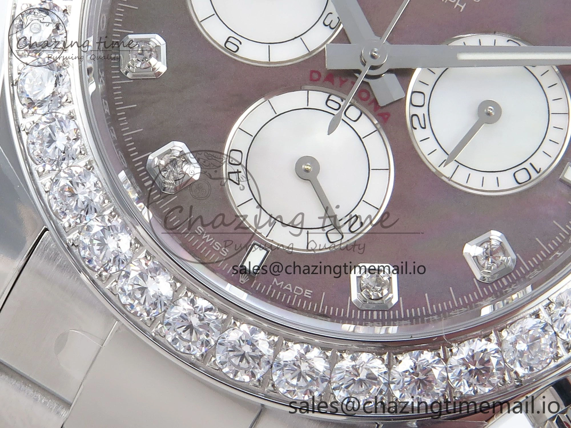 Durable Daytona 126579RBR EWEF 1:1 Best Edition 904L Steel Gray MOP Dial Diamonds Bezel on SS Bracelet SH 462