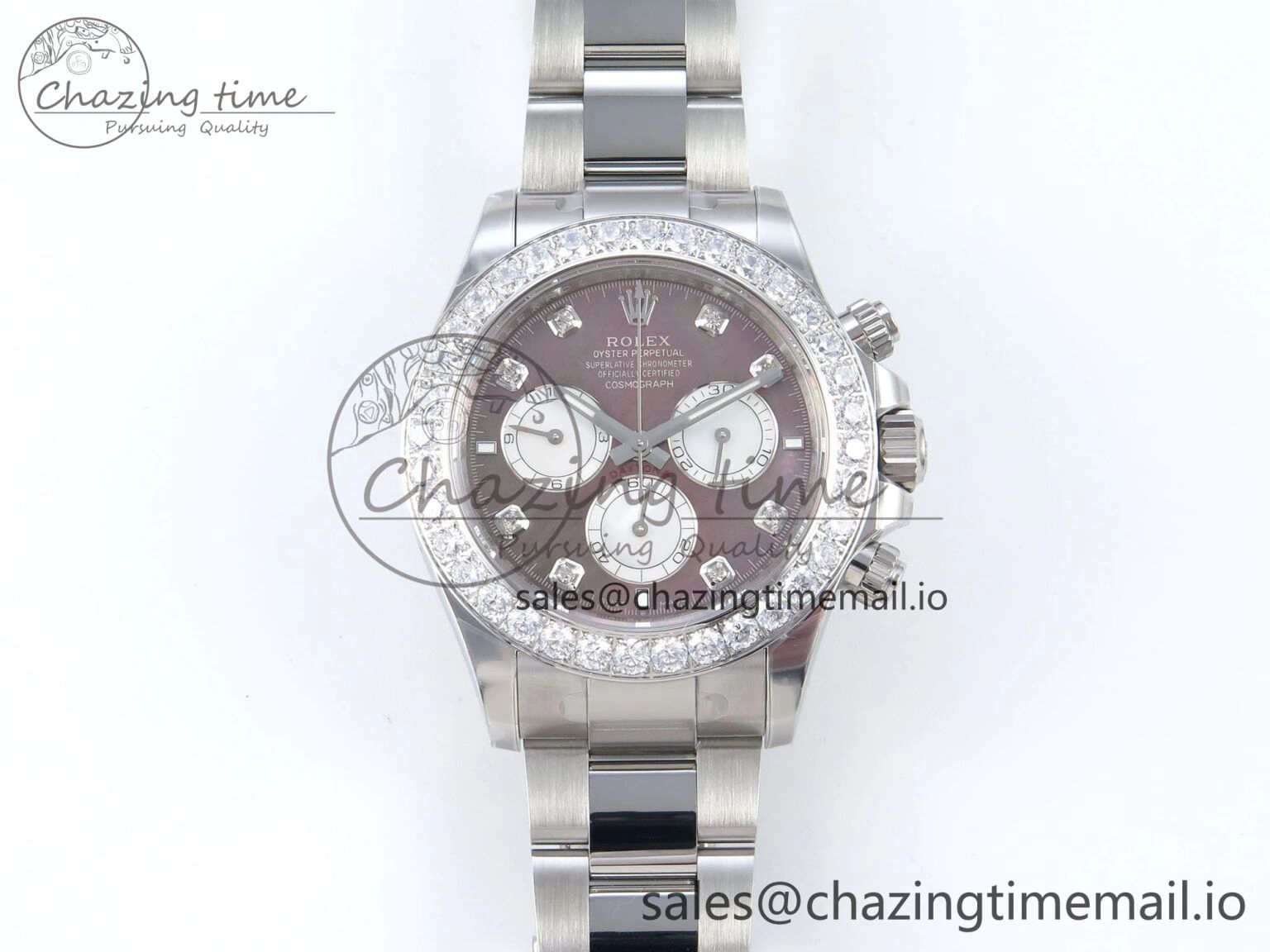Durable Daytona 126579RBR EWEF 1:1 Best Edition 904L Steel Gray MOP Dial Diamonds Bezel on SS Bracelet SH 462