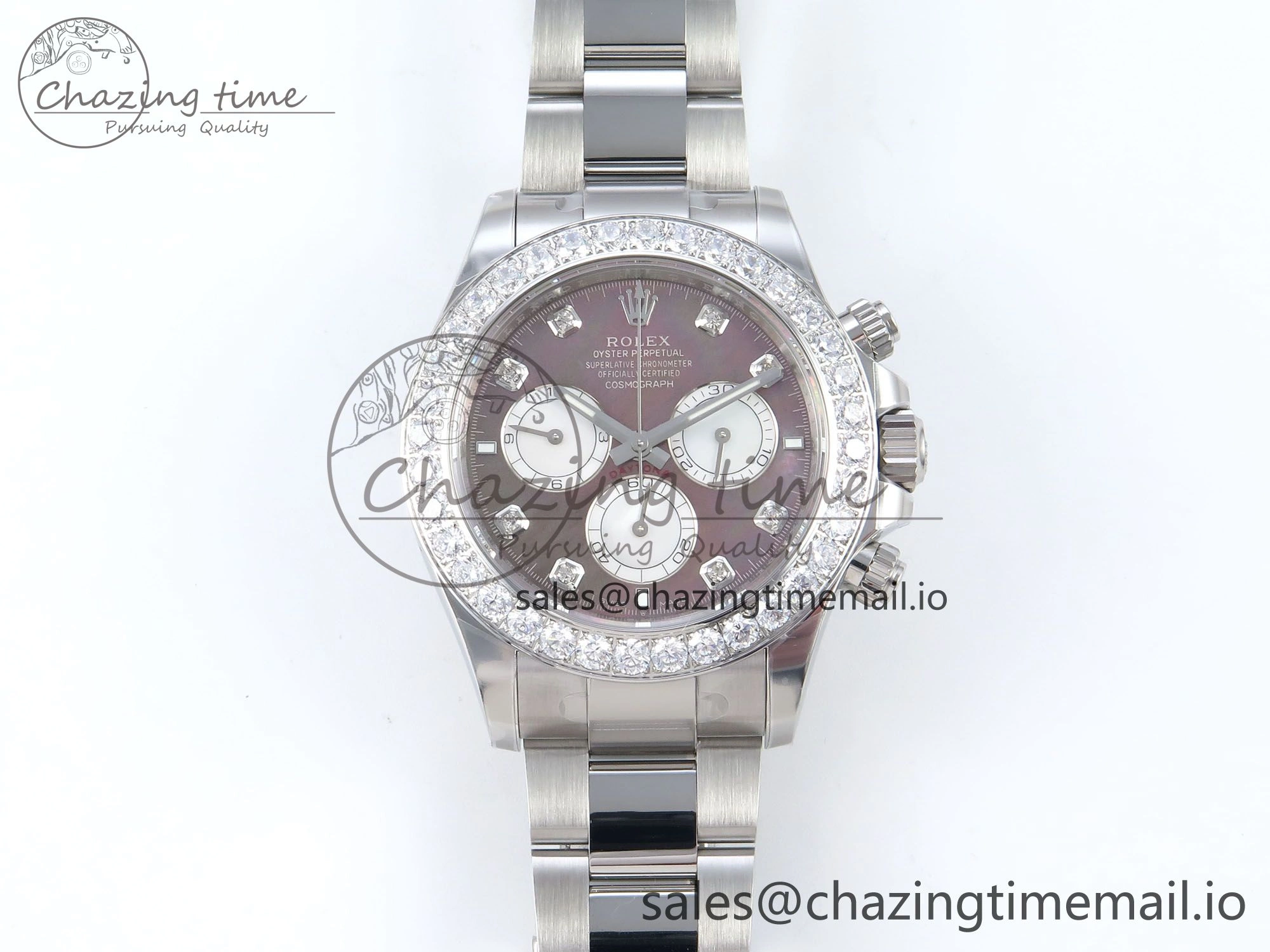 Durable Daytona 126579RBR EWEF 1:1 Best Edition 904L Steel Gray MOP Dial Diamonds Bezel on SS Bracelet SH 462