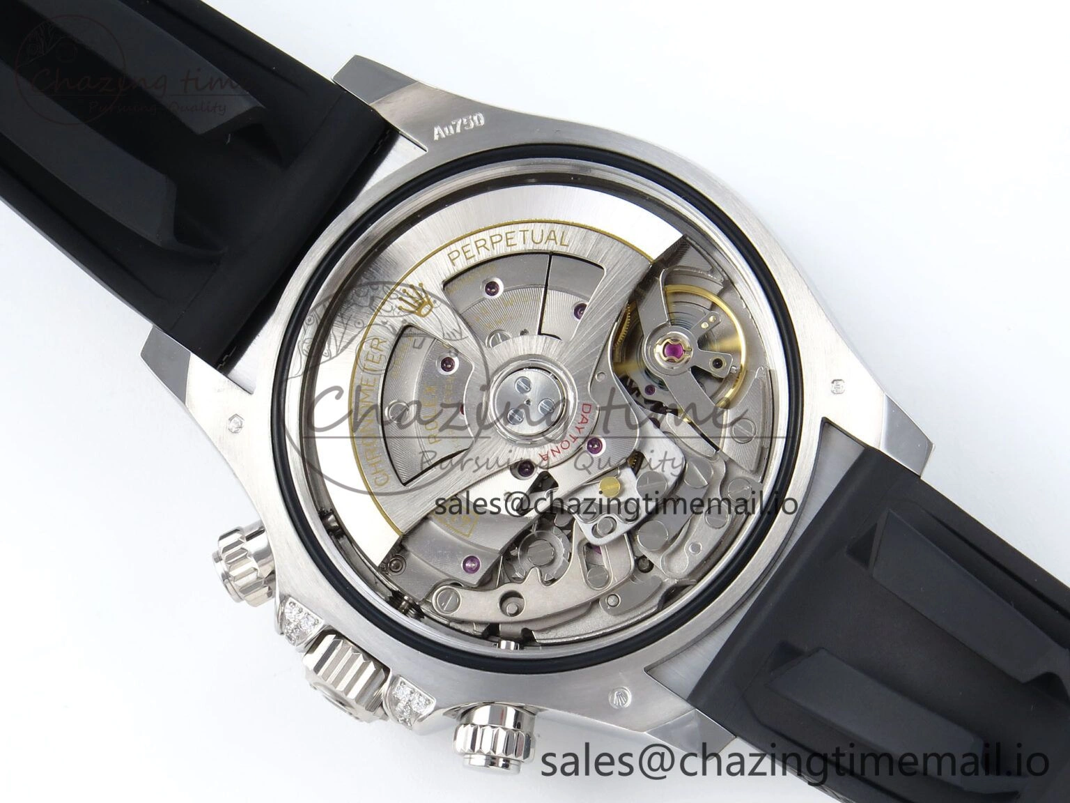 Daytona 126589RBR EWEF 1:1 Best Edition 904L Steel White MOP Dial Diamonds Bezel on Black Rubber Strap SH Stylish 467