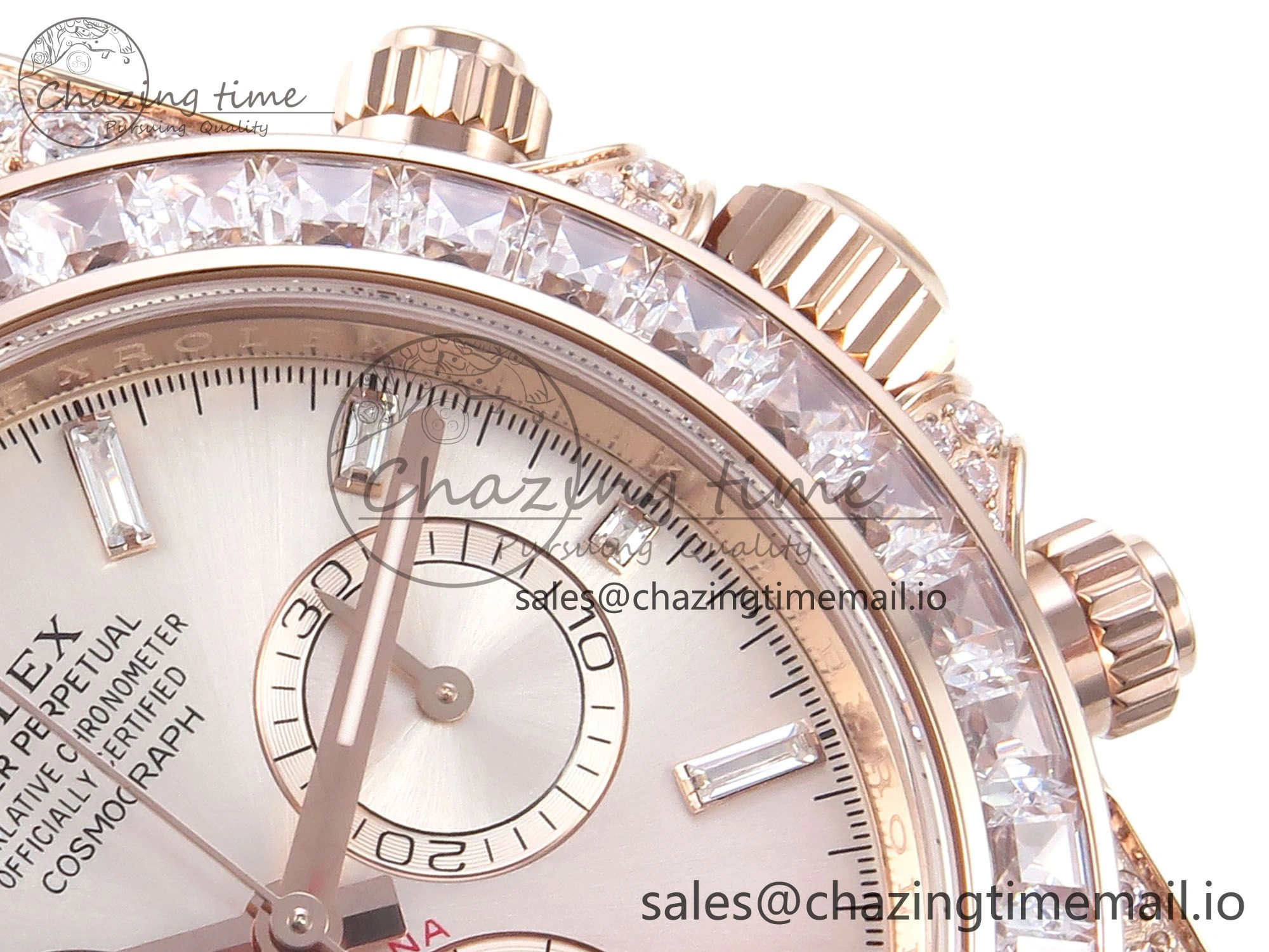 FastDry Daytona 126595TBR EWEF 1:1 Best Edition 904L Steel RG Crystal Dial Diamonds Bezel on RG Bracelet SH 469