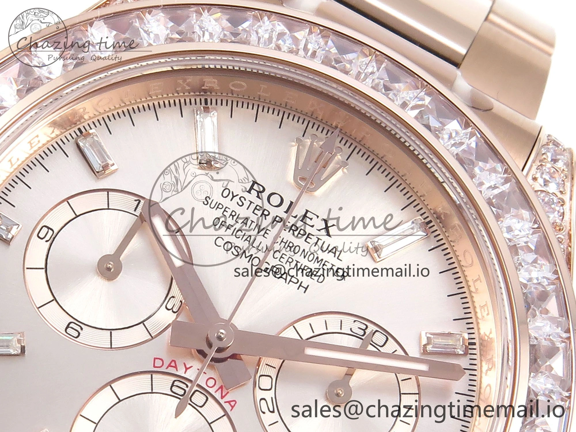FastDry Daytona 126595TBR EWEF 1:1 Best Edition 904L Steel RG Crystal Dial Diamonds Bezel on RG Bracelet SH 469