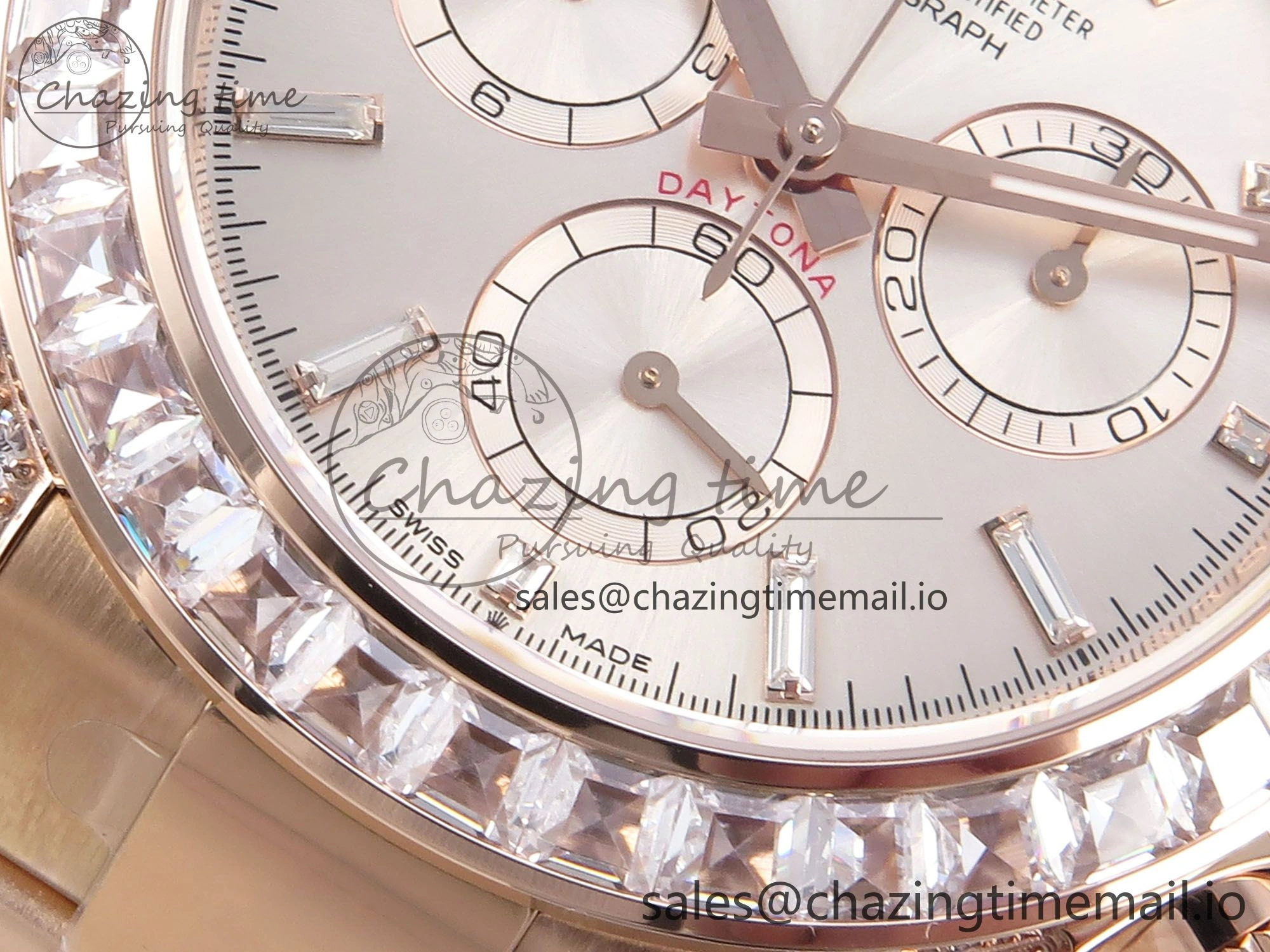 FastDry Daytona 126595TBR EWEF 1:1 Best Edition 904L Steel RG Crystal Dial Diamonds Bezel on RG Bracelet SH 469