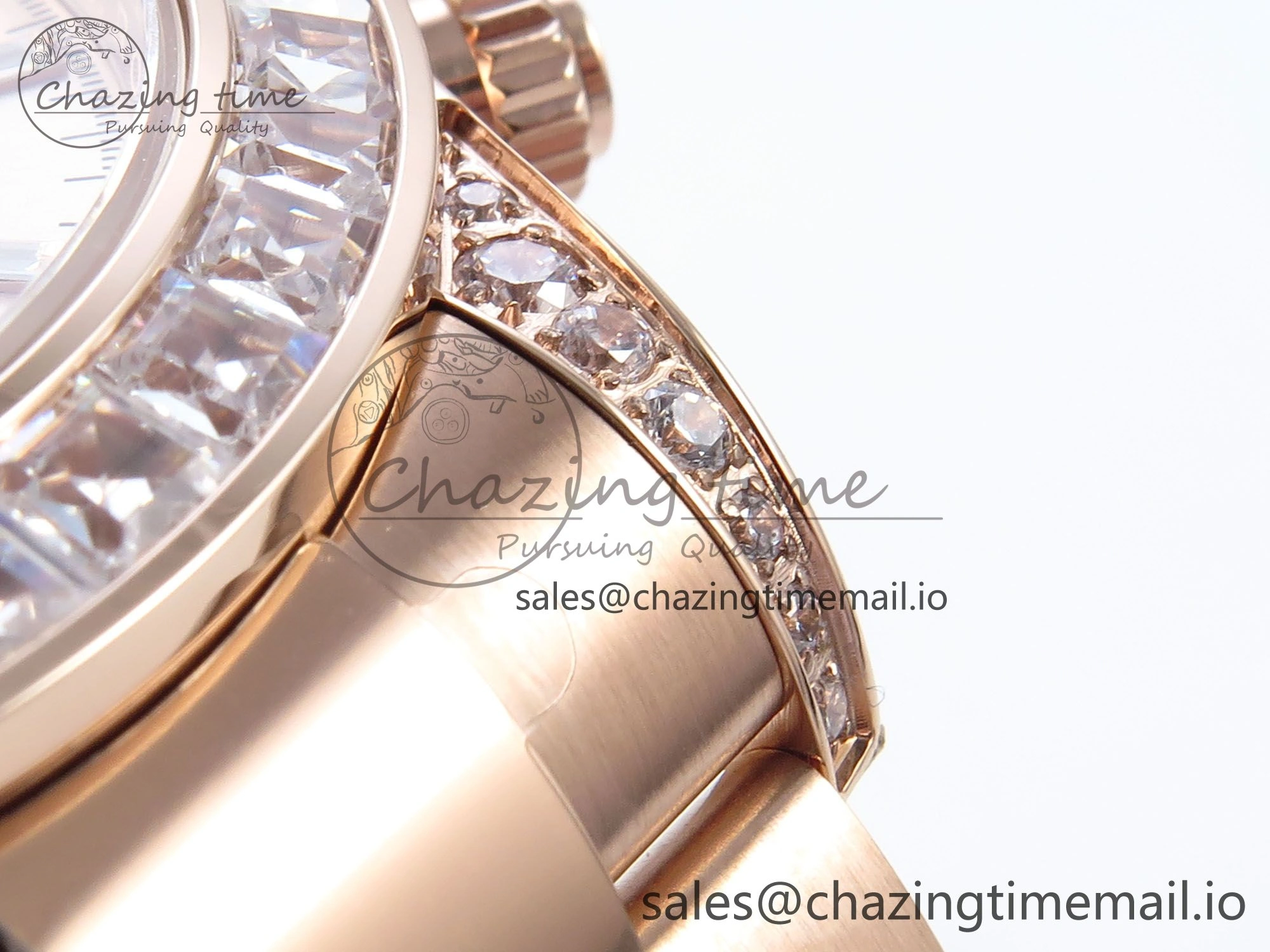 FastDry Daytona 126595TBR EWEF 1:1 Best Edition 904L Steel RG Crystal Dial Diamonds Bezel on RG Bracelet SH 469