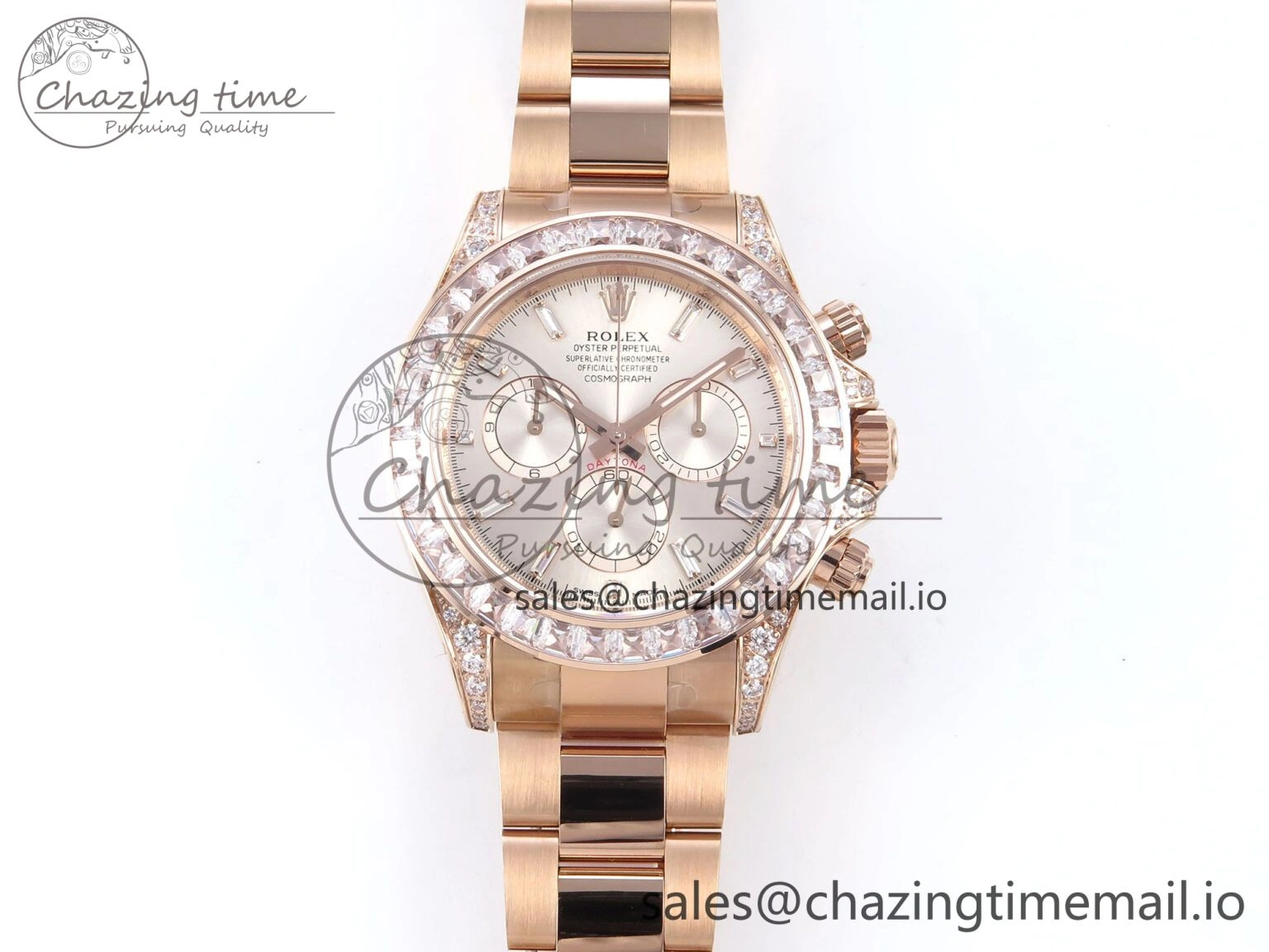 FastDry Daytona 126595TBR EWEF 1:1 Best Edition 904L Steel RG Crystal Dial Diamonds Bezel on RG Bracelet SH 469