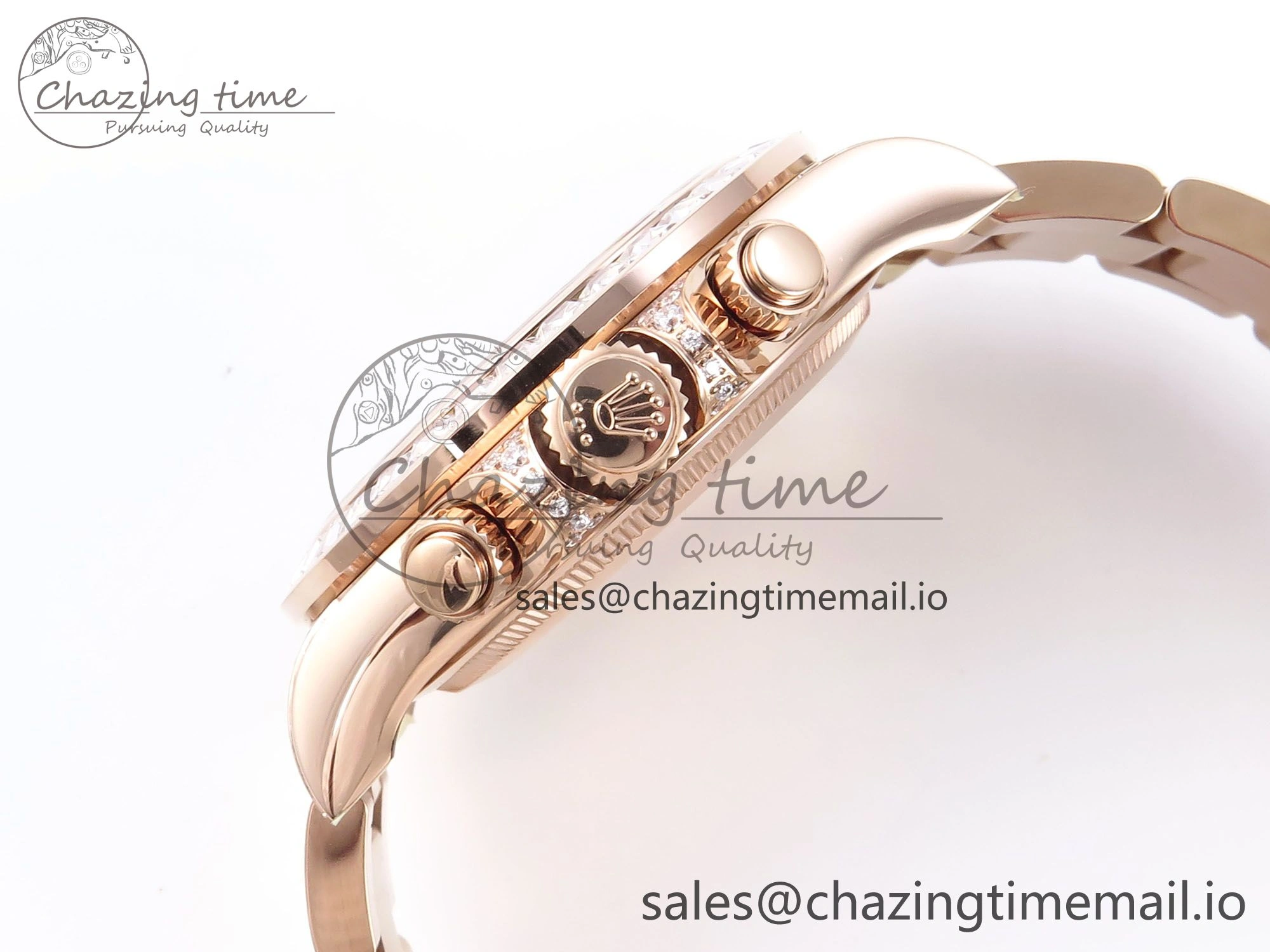 FastDry Daytona 126595TBR EWEF 1:1 Best Edition 904L Steel RG Crystal Dial Diamonds Bezel on RG Bracelet SH 469