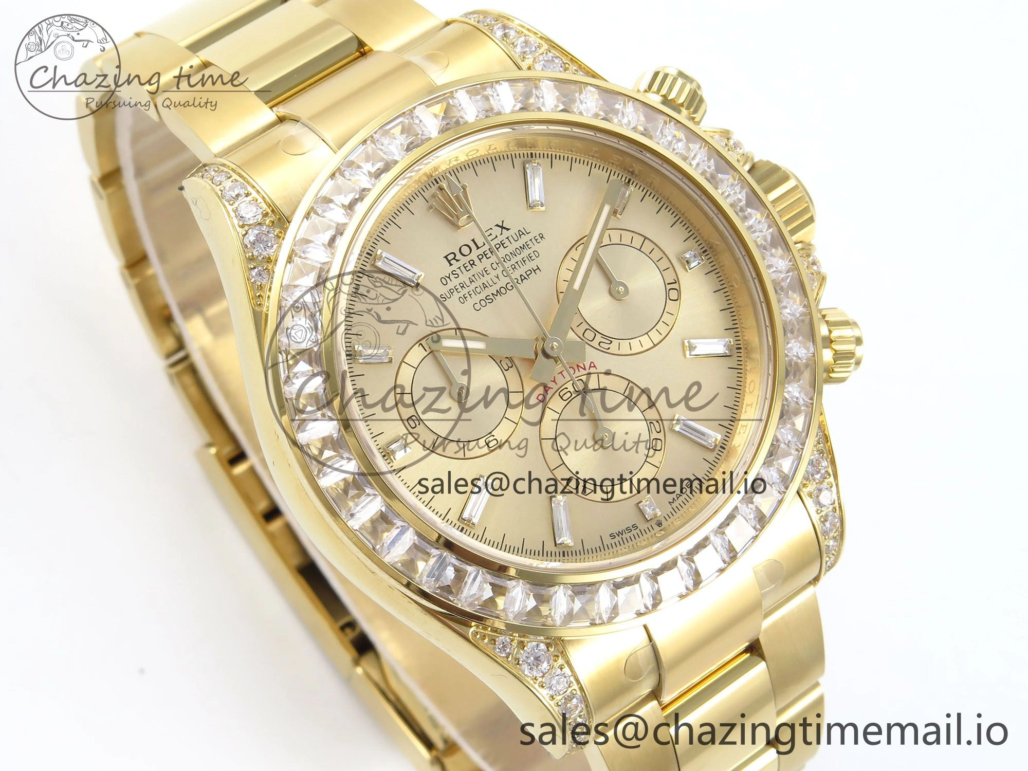 TechFriendly Daytona 126598TBR EWEF 1:1 Best Edition 904L Steel YG Crystal Dial Diamonds Bezel on YG Bracelet SH 464