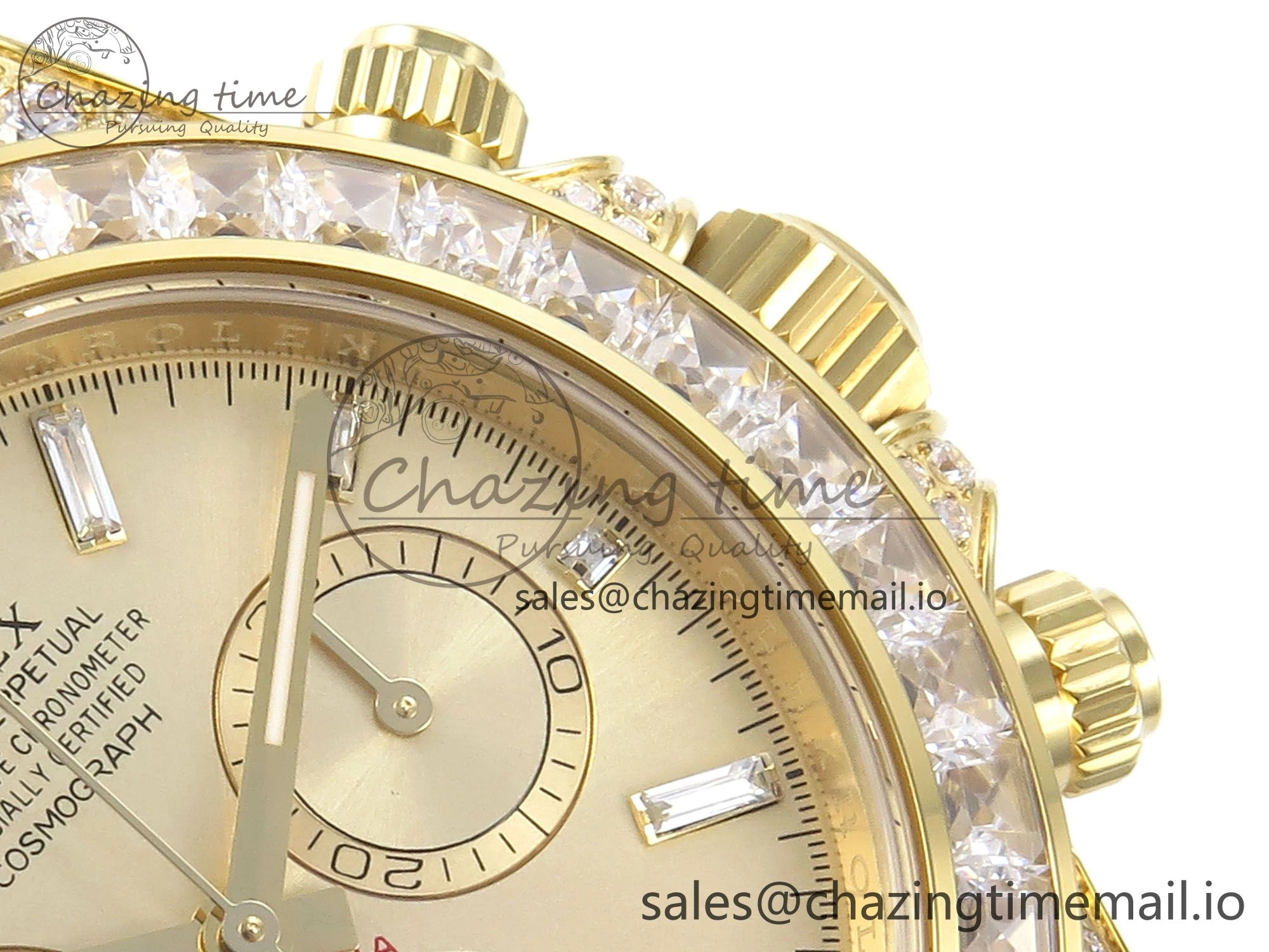 TechFriendly Daytona 126598TBR EWEF 1:1 Best Edition 904L Steel YG Crystal Dial Diamonds Bezel on YG Bracelet SH 464