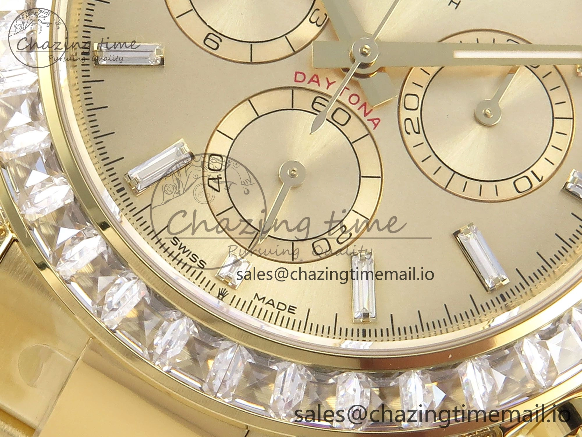 TechFriendly Daytona 126598TBR EWEF 1:1 Best Edition 904L Steel YG Crystal Dial Diamonds Bezel on YG Bracelet SH 464