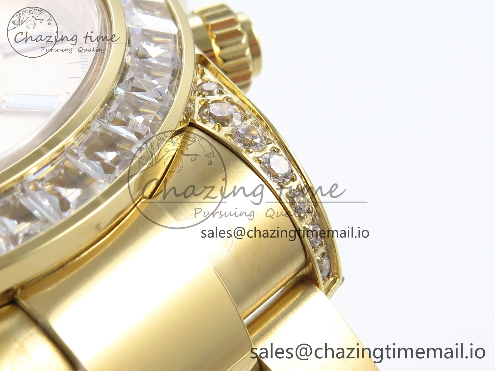 TechFriendly Daytona 126598TBR EWEF 1:1 Best Edition 904L Steel YG Crystal Dial Diamonds Bezel on YG Bracelet SH 464