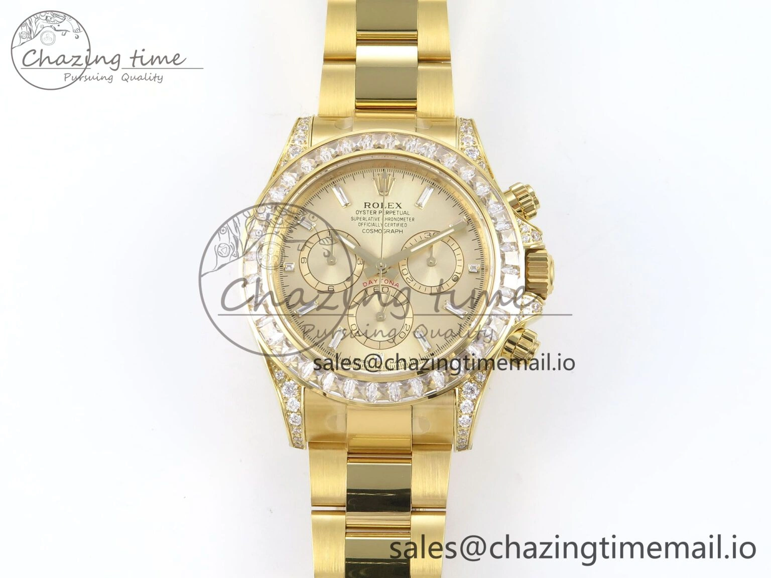 TechFriendly Daytona 126598TBR EWEF 1:1 Best Edition 904L Steel YG Crystal Dial Diamonds Bezel on YG Bracelet SH 464
