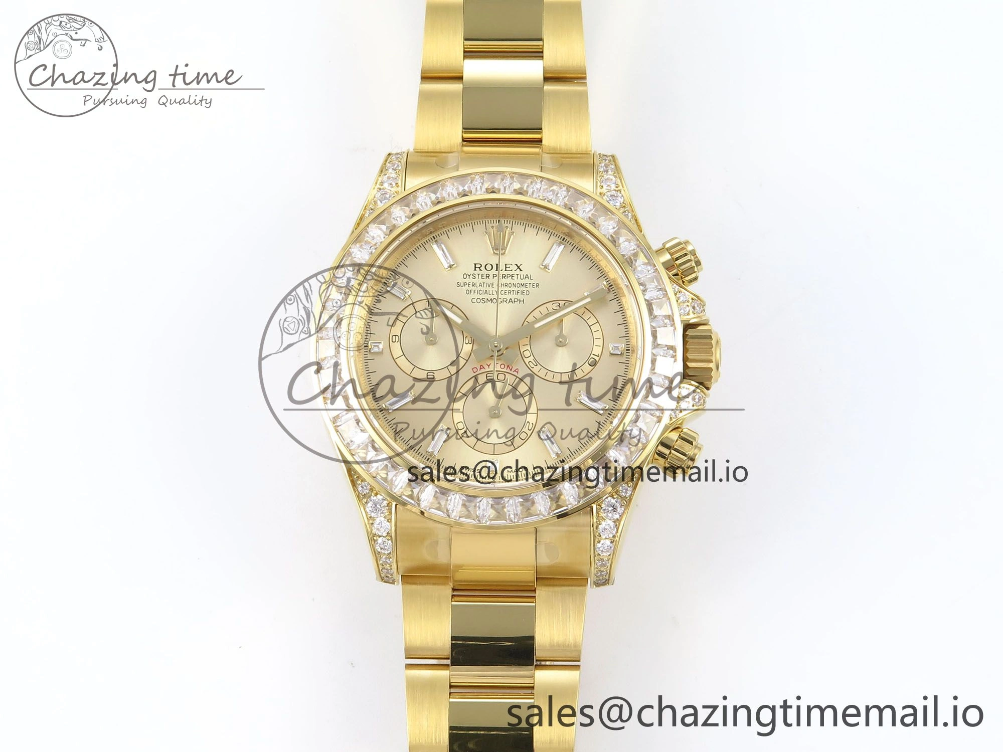 TechFriendly Daytona 126598TBR EWEF 1:1 Best Edition 904L Steel YG Crystal Dial Diamonds Bezel on YG Bracelet SH 464