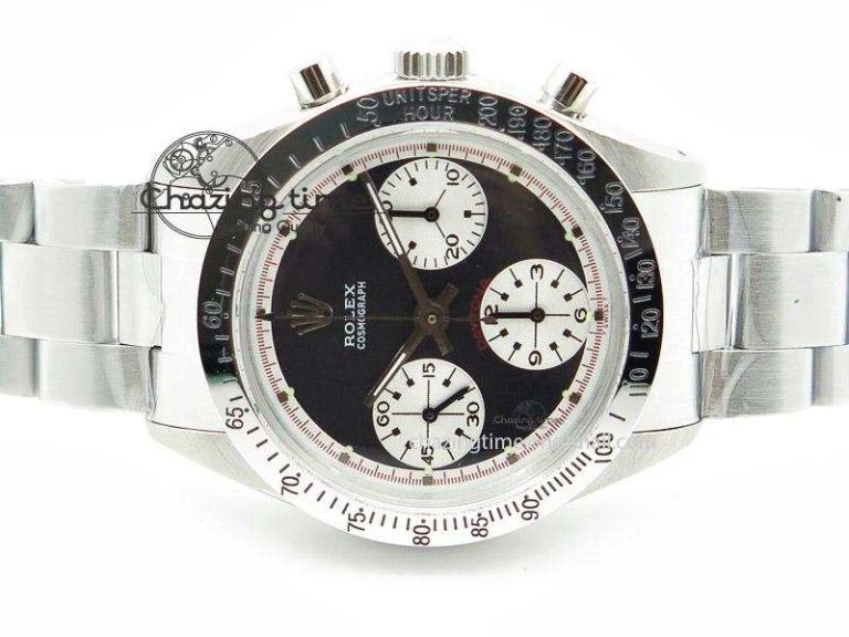 HighQuality Daytona 6263 Paul Newman Hand Wind Movement SS Venus 75 Black Dial 4050