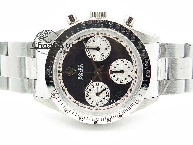 HighQuality Daytona 6263 Paul Newman Hand Wind Movement SS Venus 75 Black Dial 4050