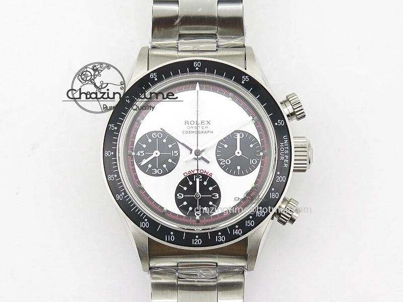 Flexible Daytona 6263 Paul Newman Hand Wind Movement SS Venus 75 White Dial 4049