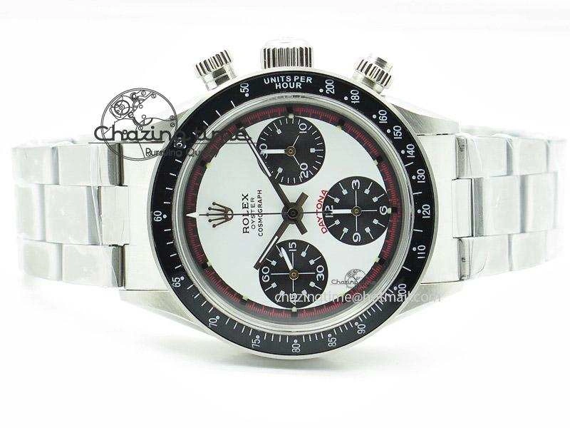Flexible Daytona 6263 Paul Newman Hand Wind Movement SS Venus 75 White Dial 4049