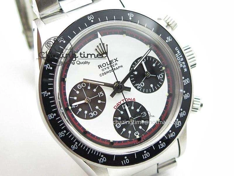 Flexible Daytona 6263 Paul Newman Hand Wind Movement SS Venus 75 White Dial 4049