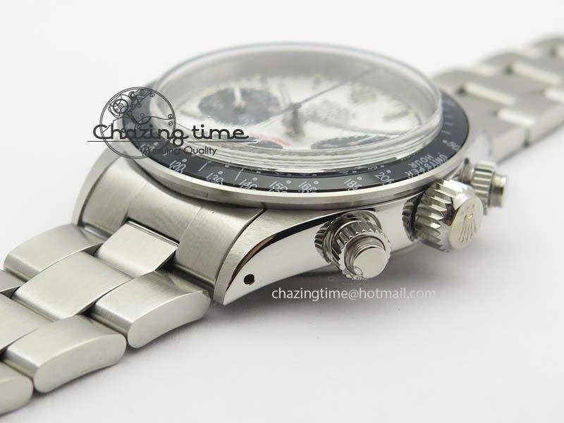 SportInspired Daytona 6263 SS White Black Dial Black Tachymeter Bezel On SS Bracelet Venus 3858
