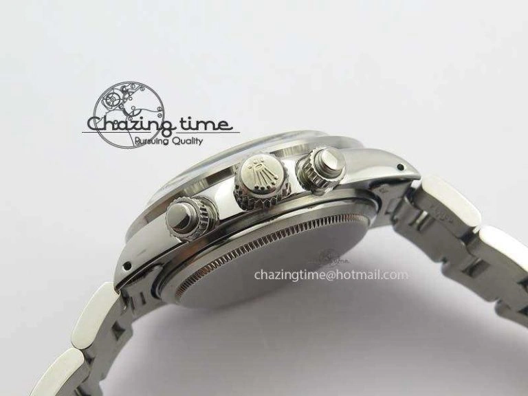 SportInspired Daytona 6263 SS White Black Dial Black Tachymeter Bezel On SS Bracelet Venus 3858