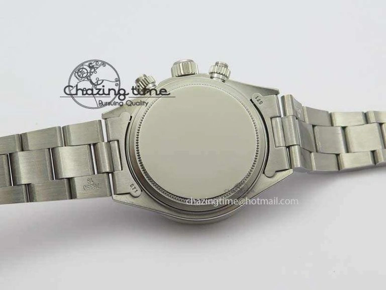 SportInspired Daytona 6263 SS White Black Dial Black Tachymeter Bezel On SS Bracelet Venus 3858