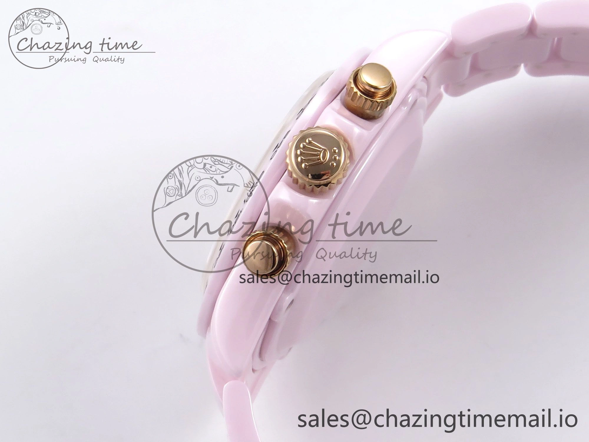 SmoothTexture Daytona AET Pink Ceramic Case and Bracelet Pink Dial N6F Best Edition SA 1194